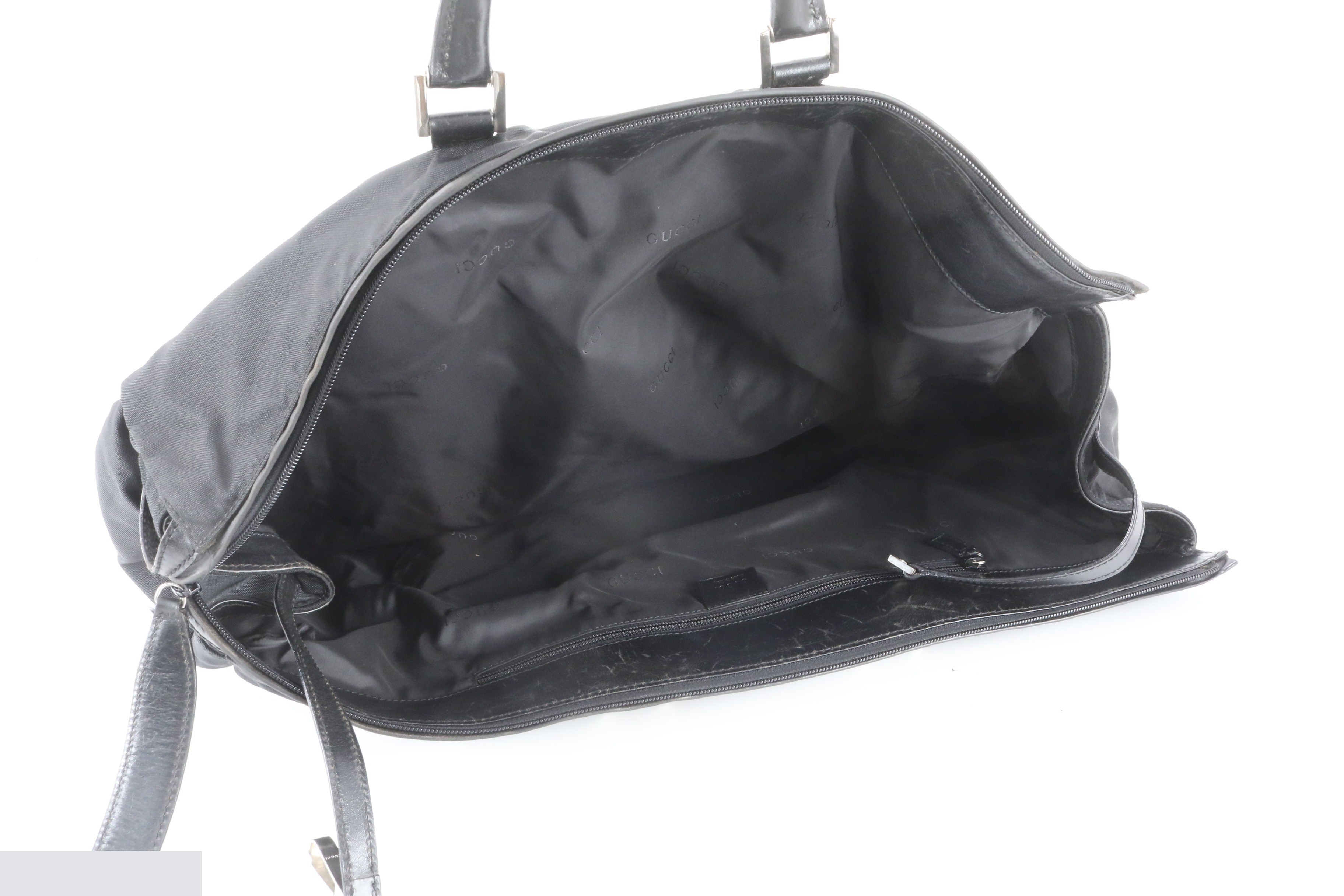 Leather Nylon Boston Bag — view 7