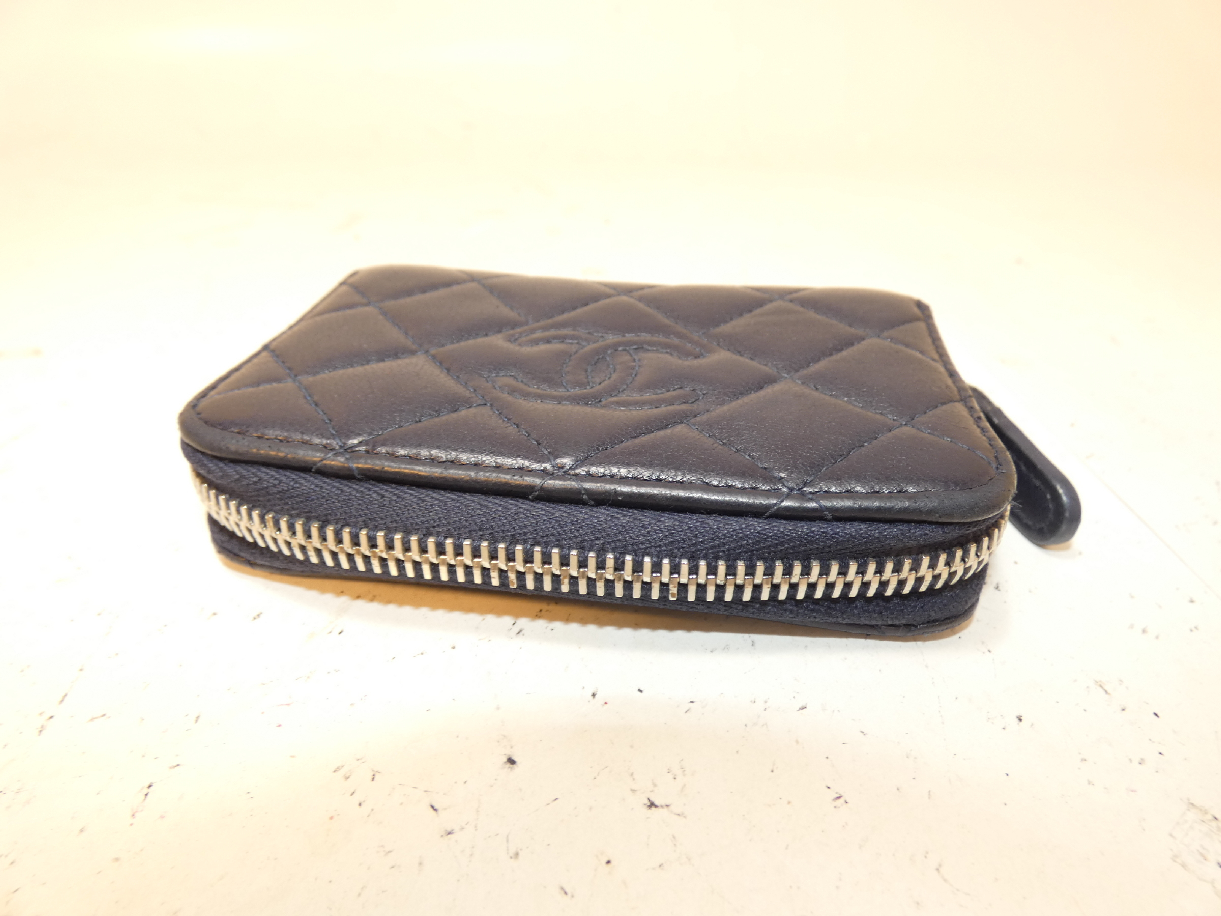 Coco Matelassé Lambskin Round Zipper Coin Purse — view 3