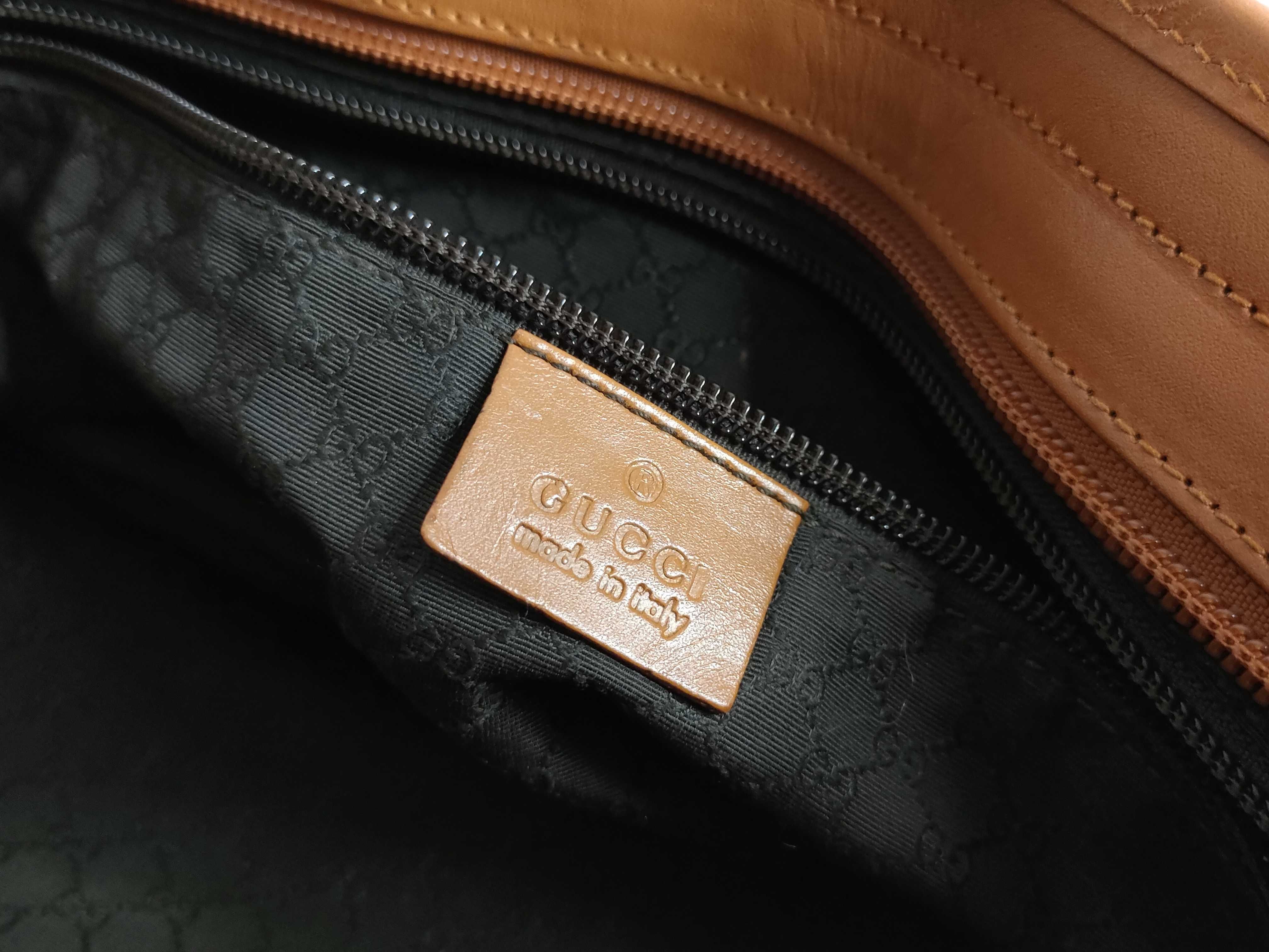 019 04565 Shoulder Bag Leather Canvas Brown Black Shoulder Bag — view 11