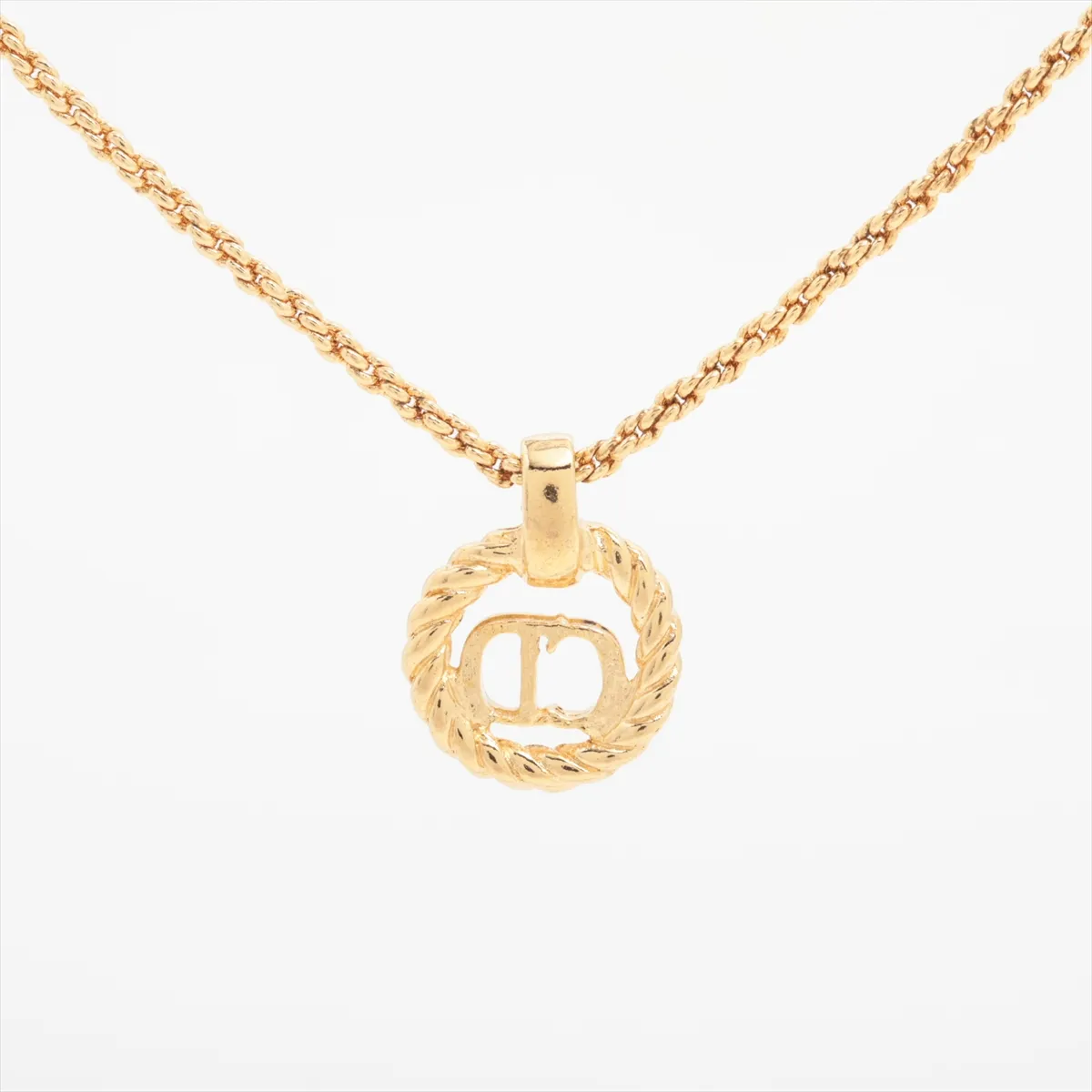 CD logo necklace, GP gold, — view 2