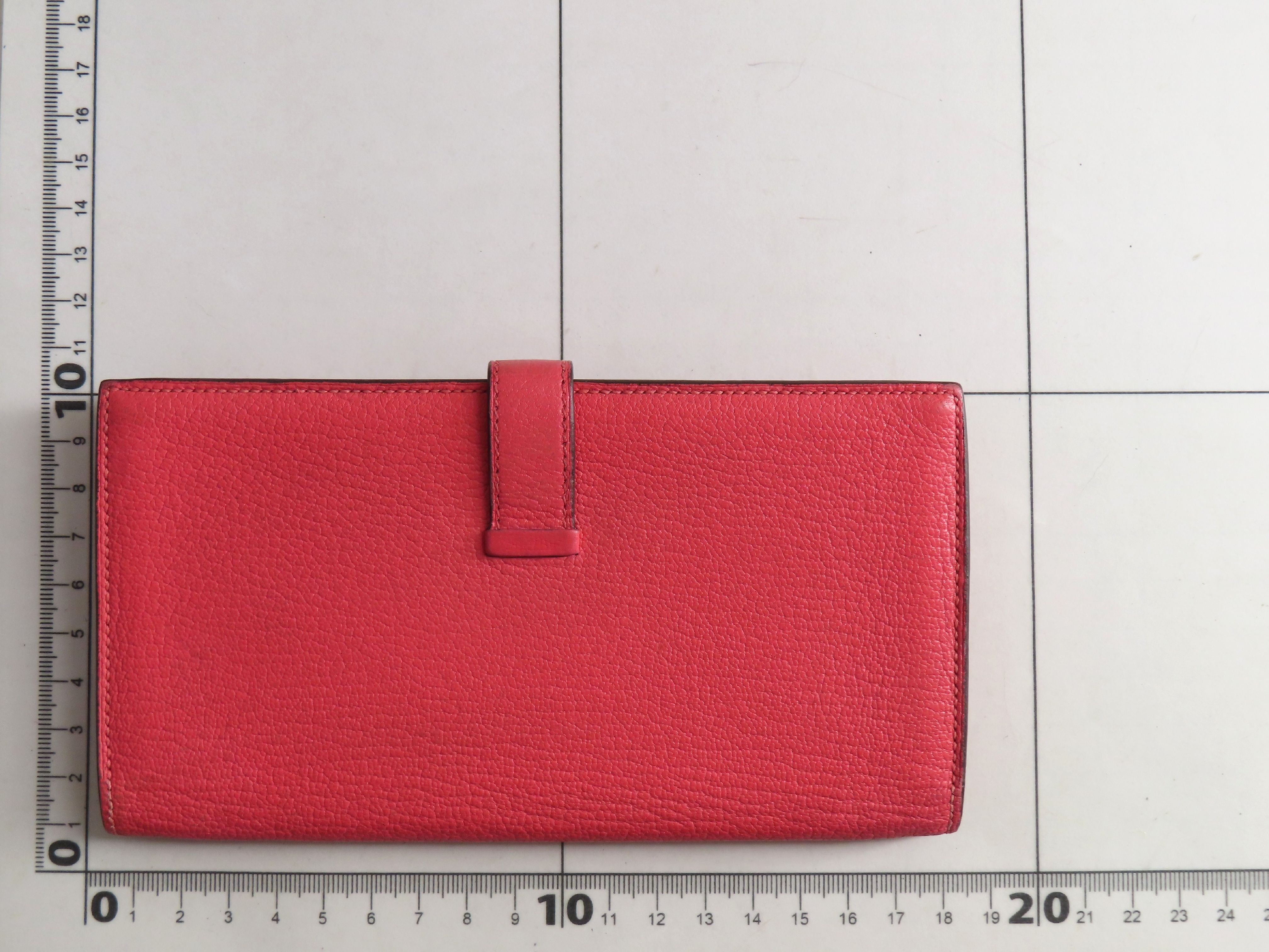 Bearn Soufflé Chevre Leather Wallet, C Stamp, Pink, Silver Hardware — view 2