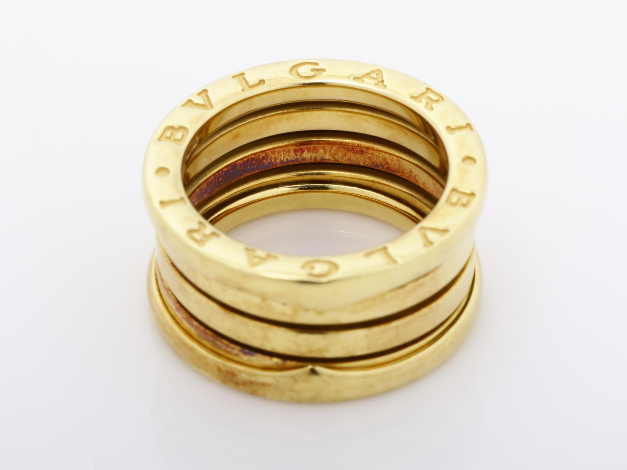 B.zero1 (precious metal) ring, 750YG, 10.8g, #51 hallmark. — view 4