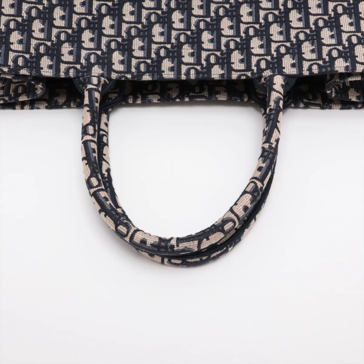 Oblique Book Tote Large Canvas Tote Bag Navy Lucky Star — view 5