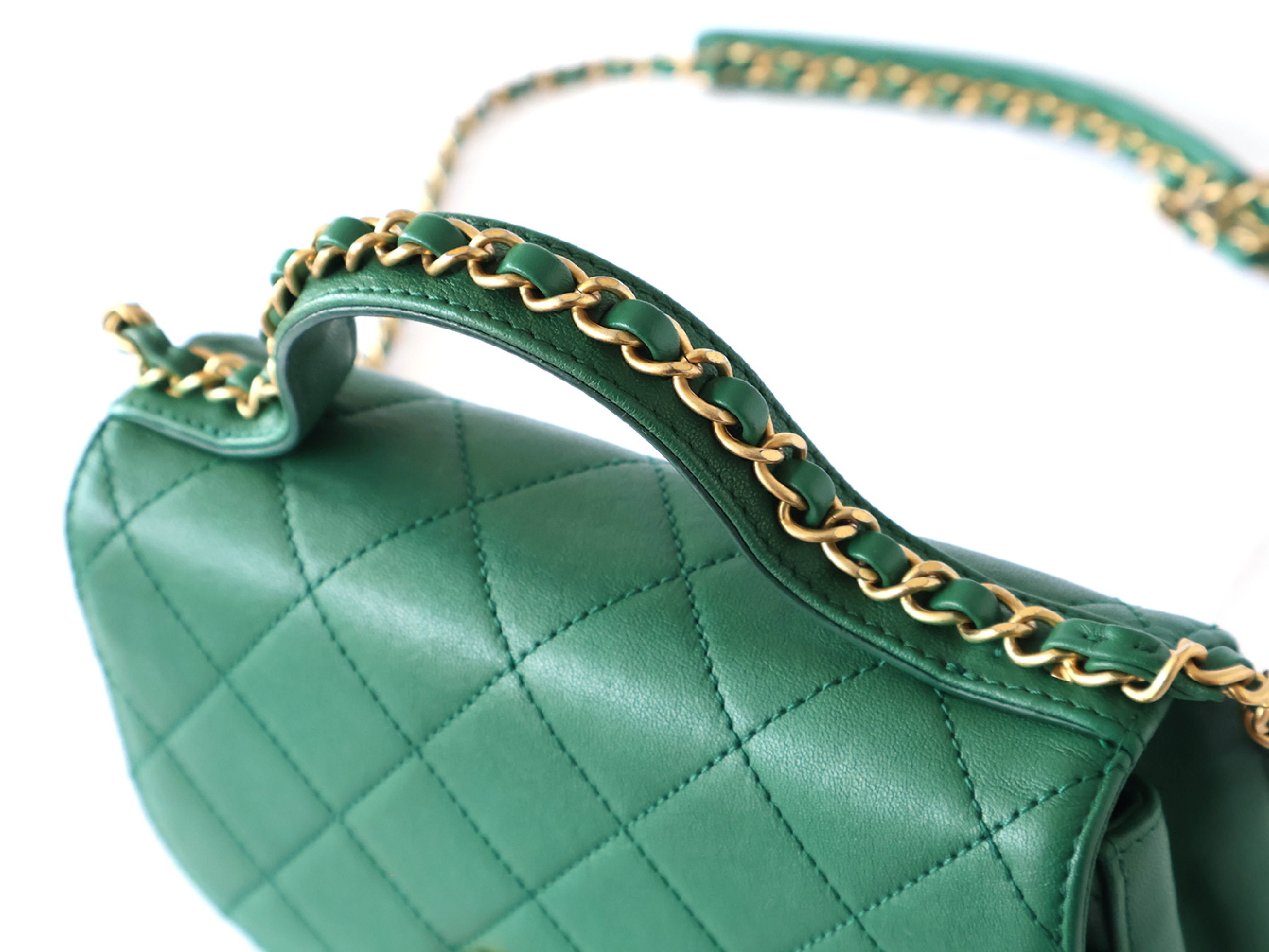 Matelassé Lambskin 2-Way Chain Shoulder Bag (with original seal, serial number 28) - Green — view 11