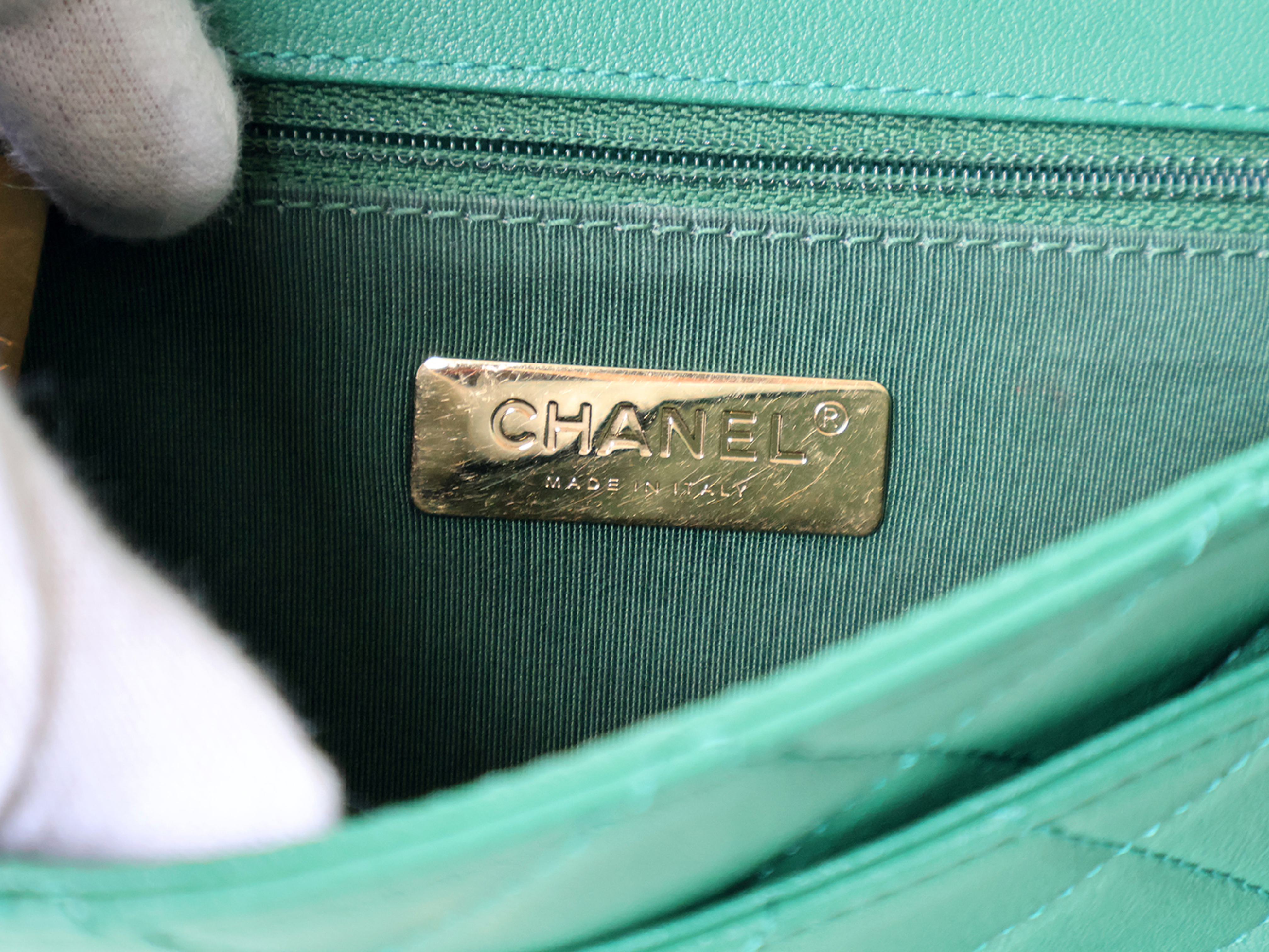 Matelassé Lambskin 2-Way Chain Shoulder Bag (with original seal, serial number 28) - Green — view 13