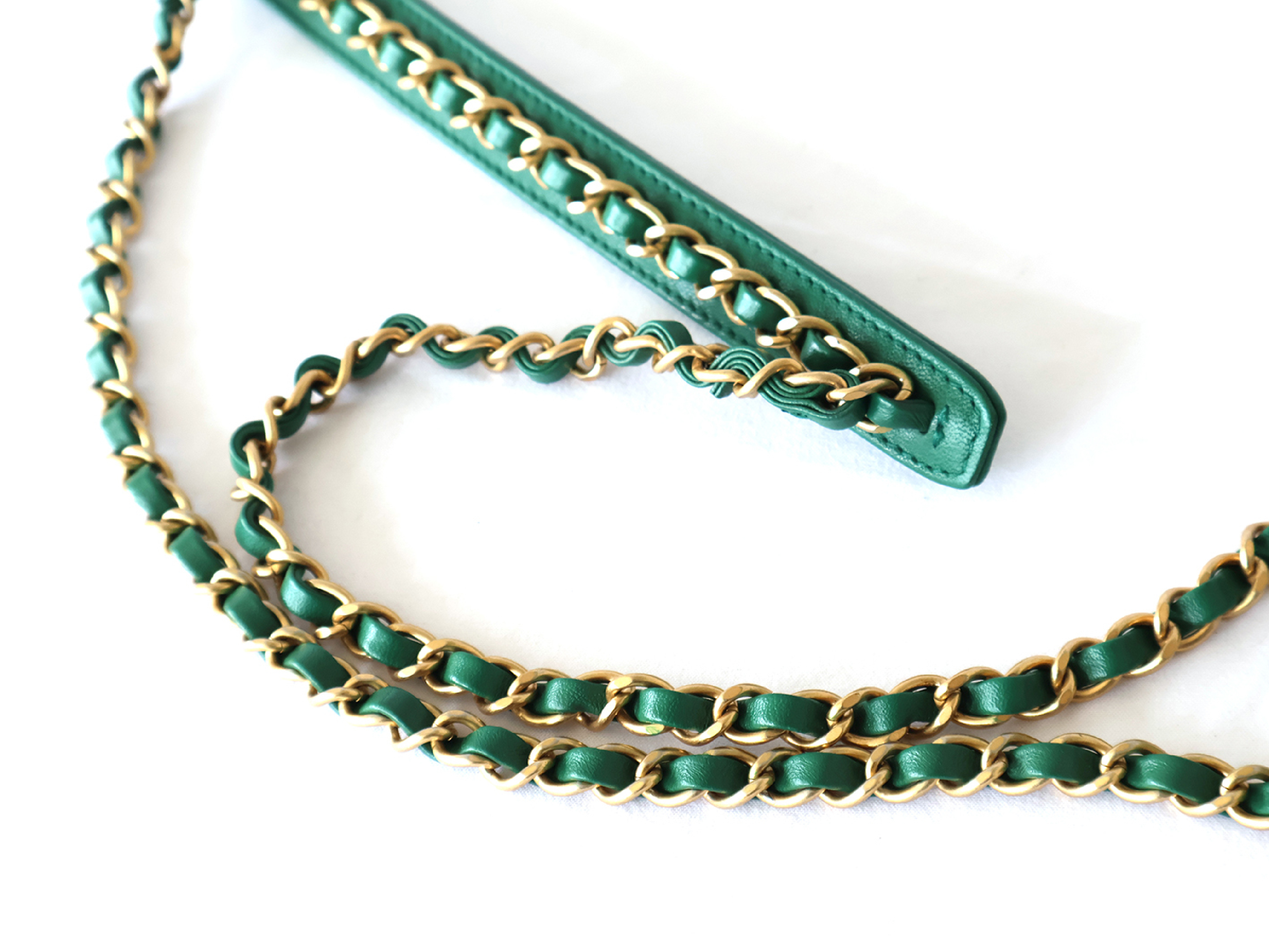 Matelassé Lambskin 2-Way Chain Shoulder Bag (with original seal, serial number 28) - Green — view 10