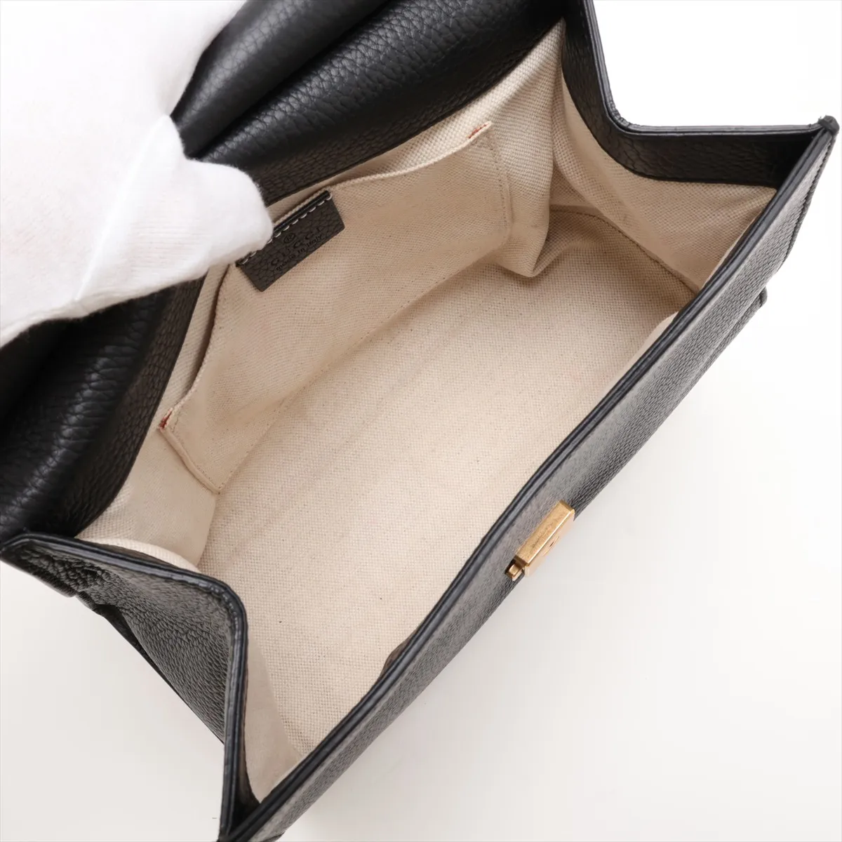 GG Marmont 442622 Leather 2-Way Handbag, Black — view 8