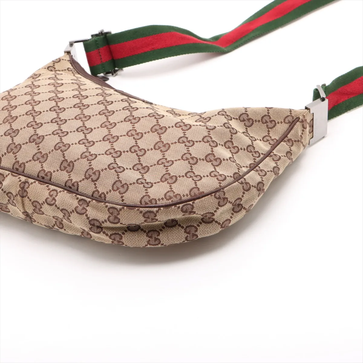 GG Canvas x Leather Shoulder Bag Beige x Brown 122790 — view 3