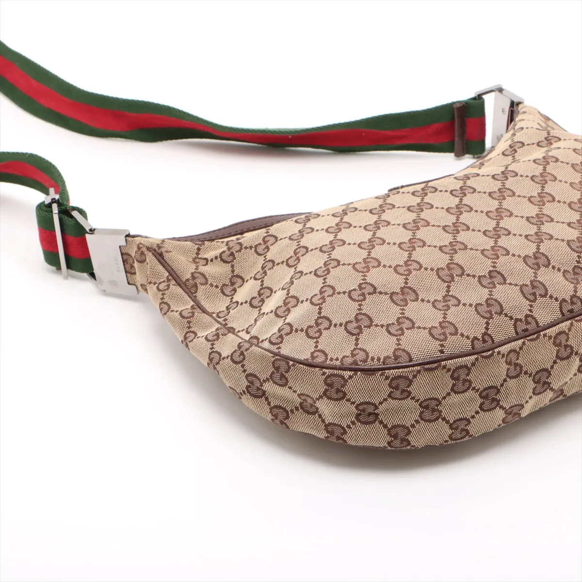 GG Canvas x Leather Shoulder Bag Beige x Brown 122790 — view 4