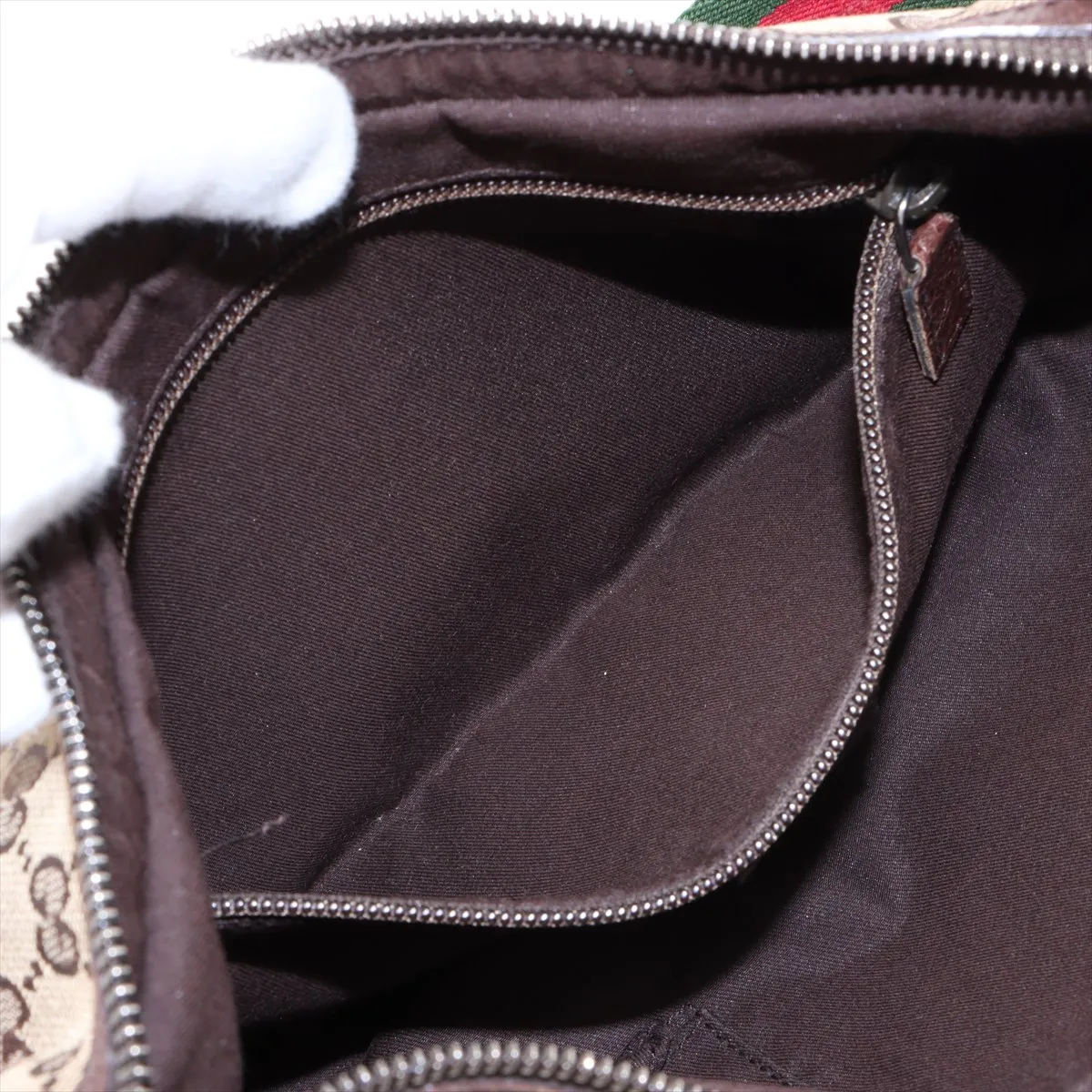 GG Canvas x Leather Shoulder Bag Beige x Brown 122790 — view 7