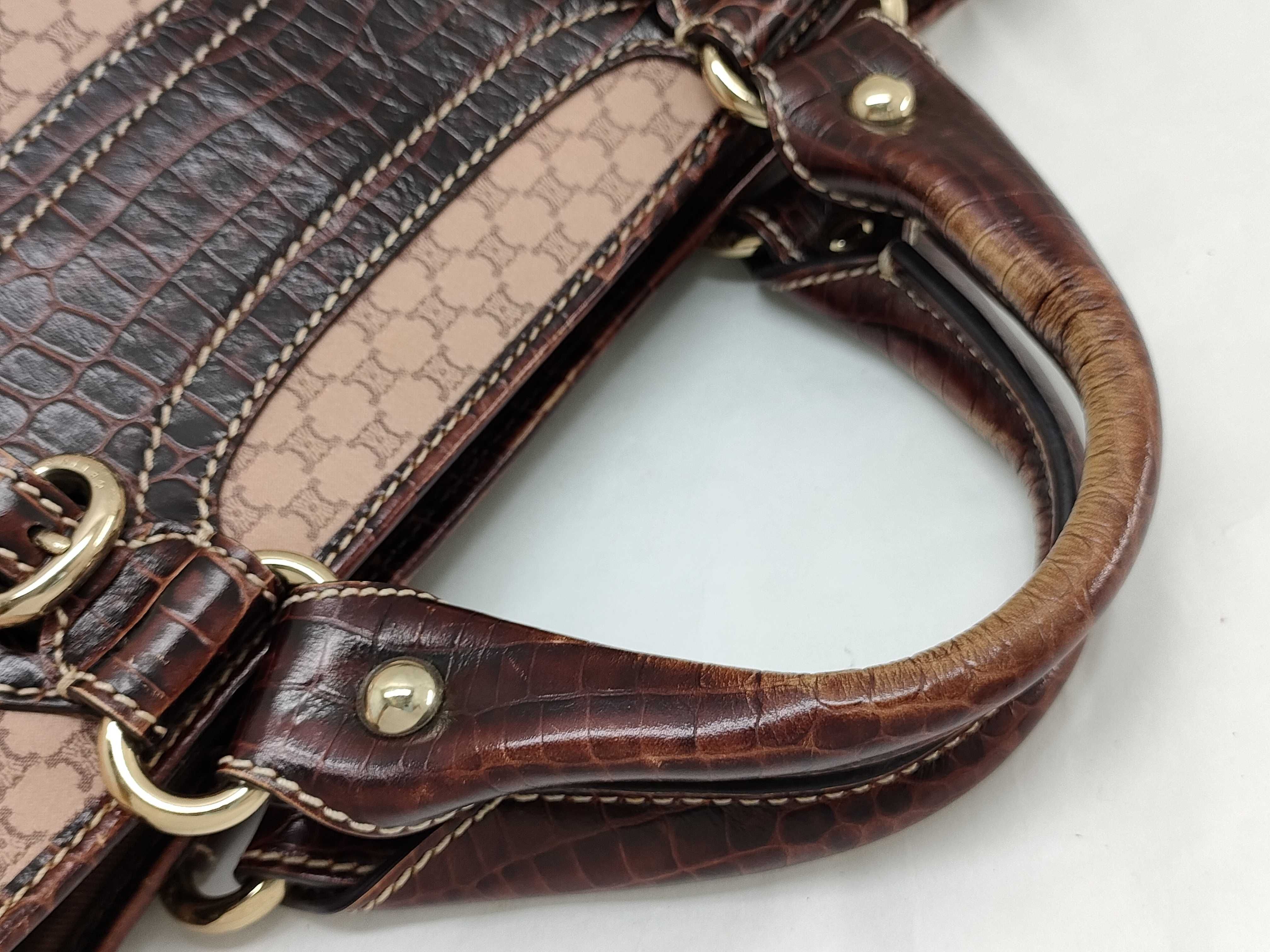 Triomphe Boogie Bag Crocodile Embossed Handbag — view 3