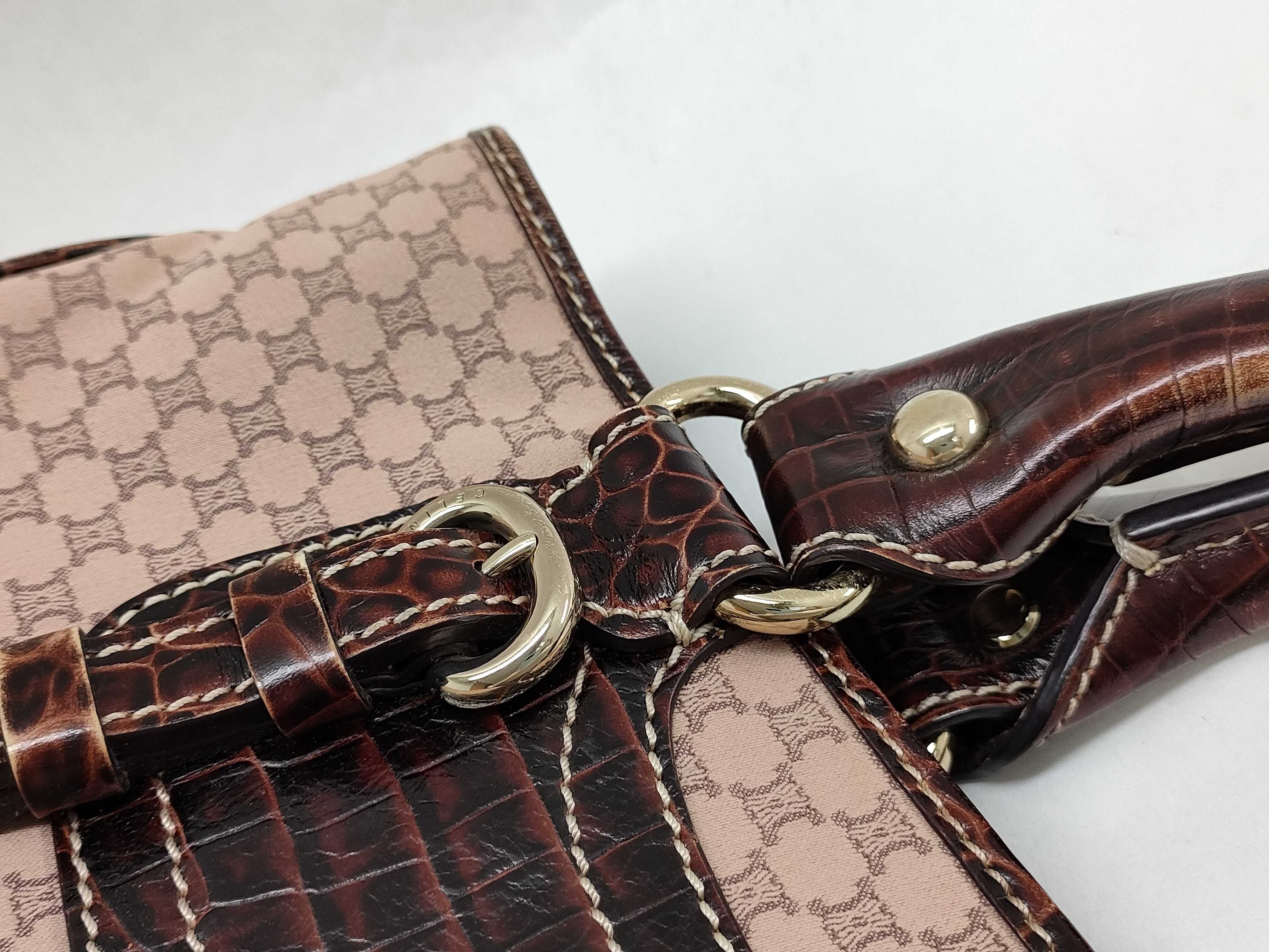Triomphe Boogie Bag Crocodile Embossed Handbag — view 5