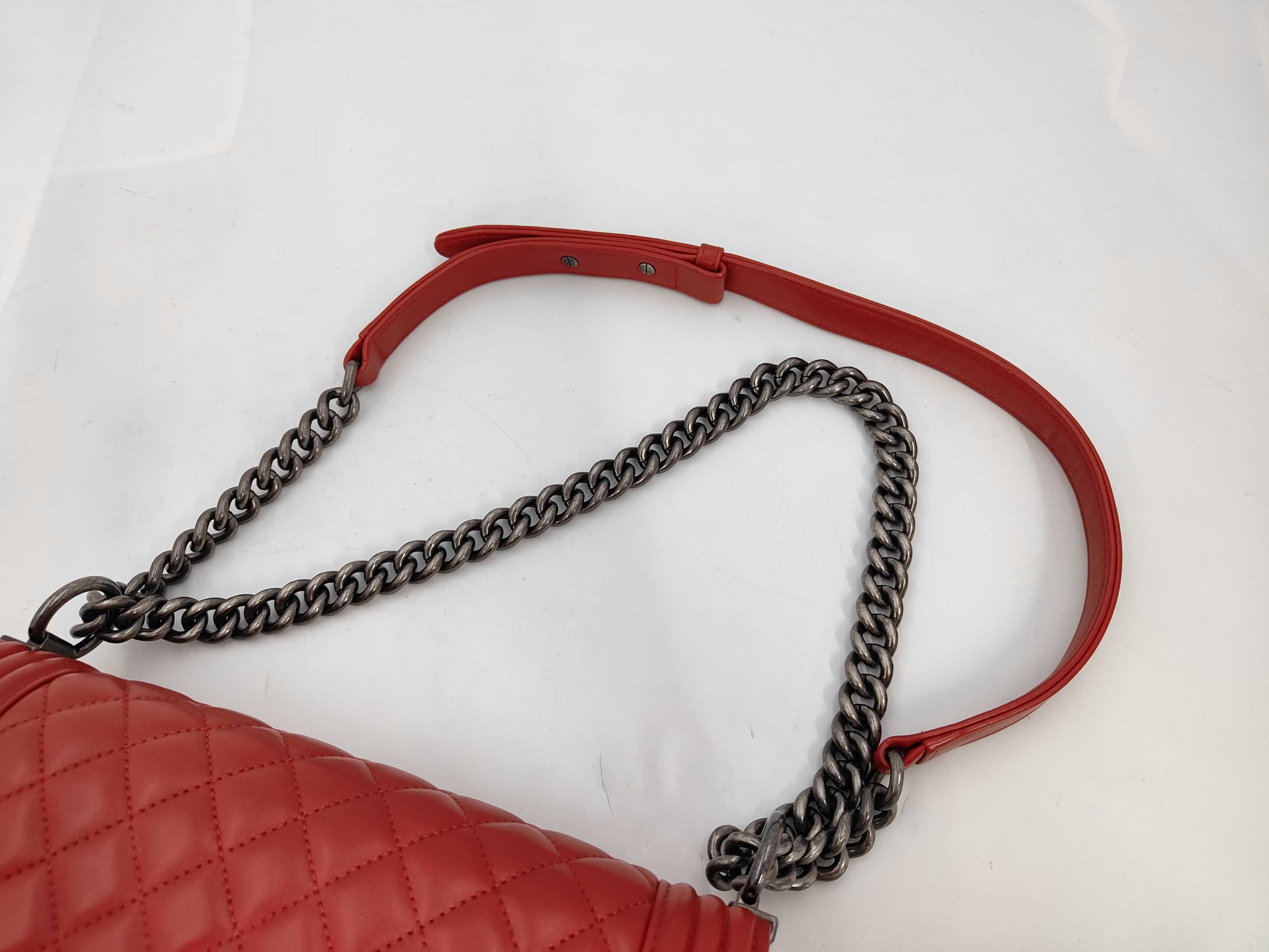 Leboy Red Quilted Medium Silver Hardware No. 20 Shoulder Bag — view 5