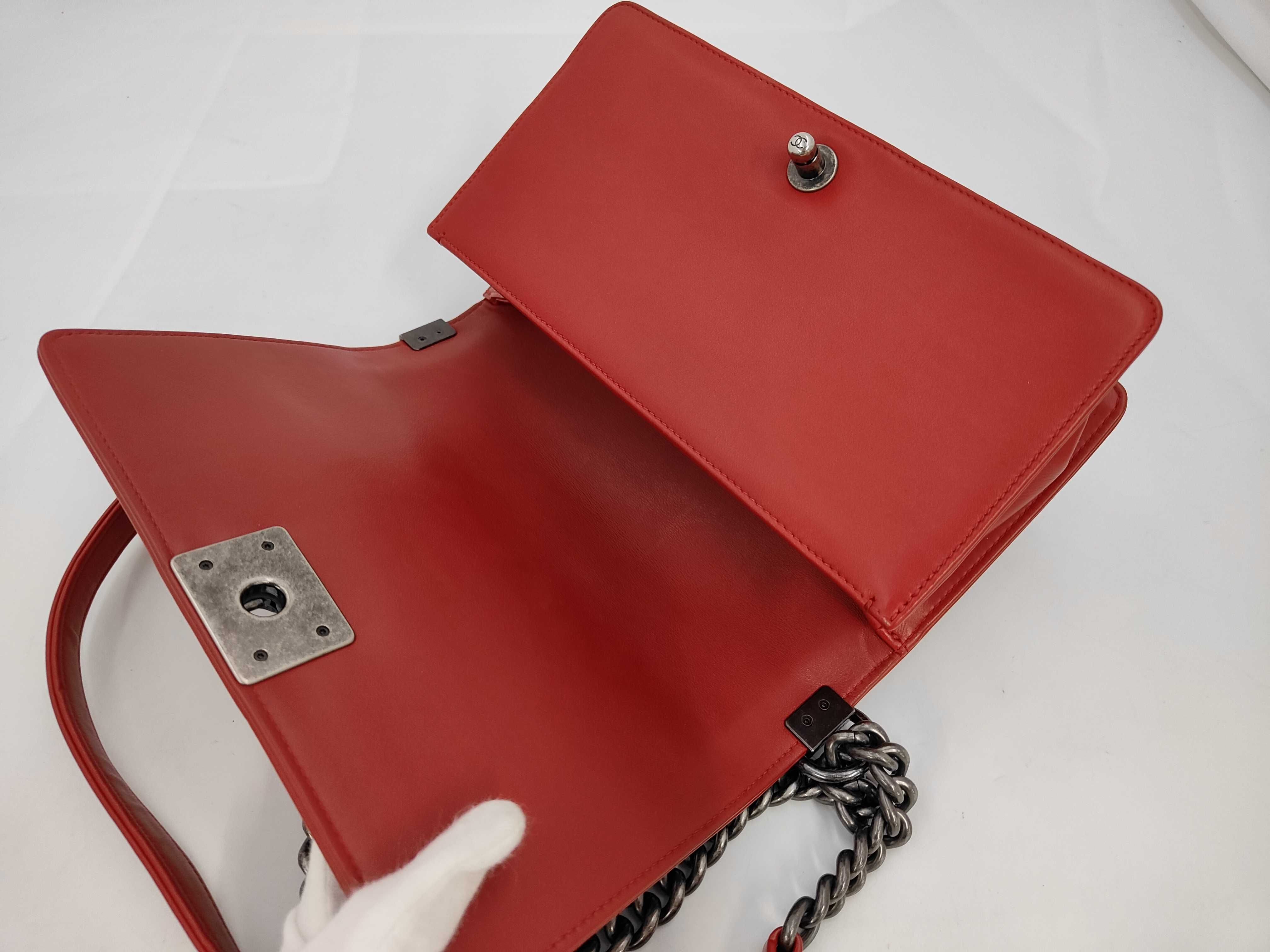 Leboy Red Quilted Medium Silver Hardware No. 20 Shoulder Bag — view 8