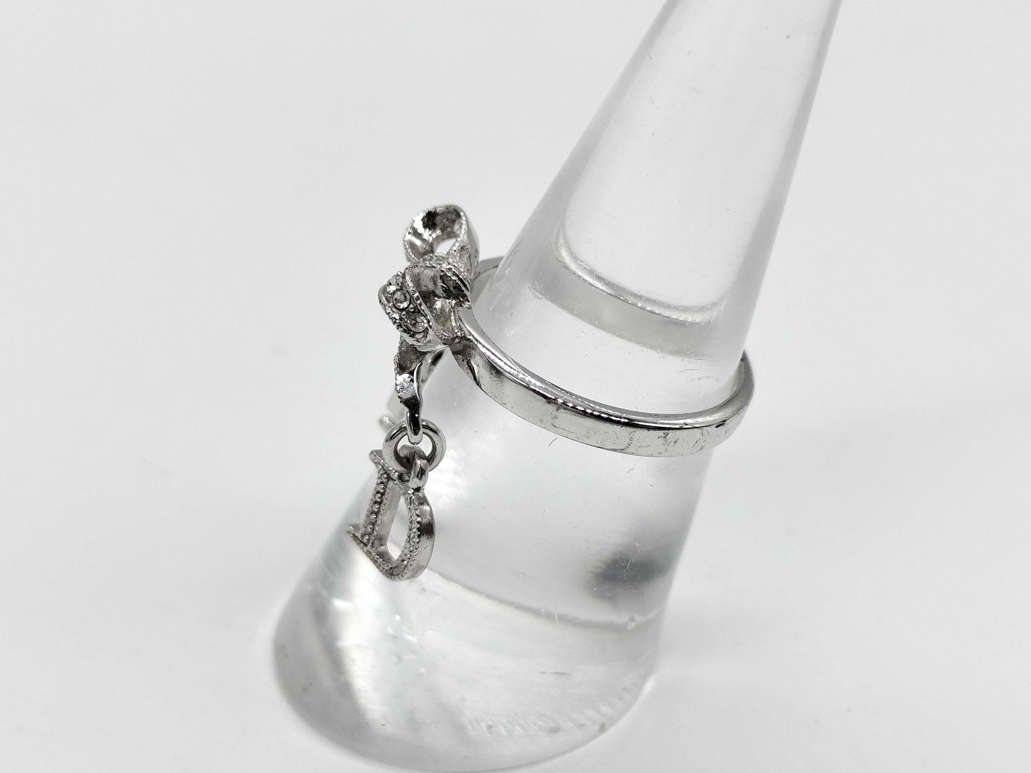 Ribbon CD Logo Silver Color Ring — view 2