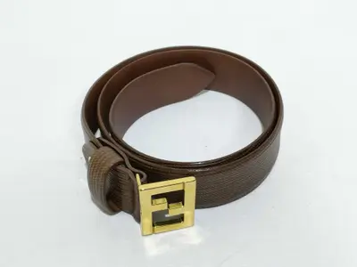 Gold Hardware FF Buckle FF Leather Belt