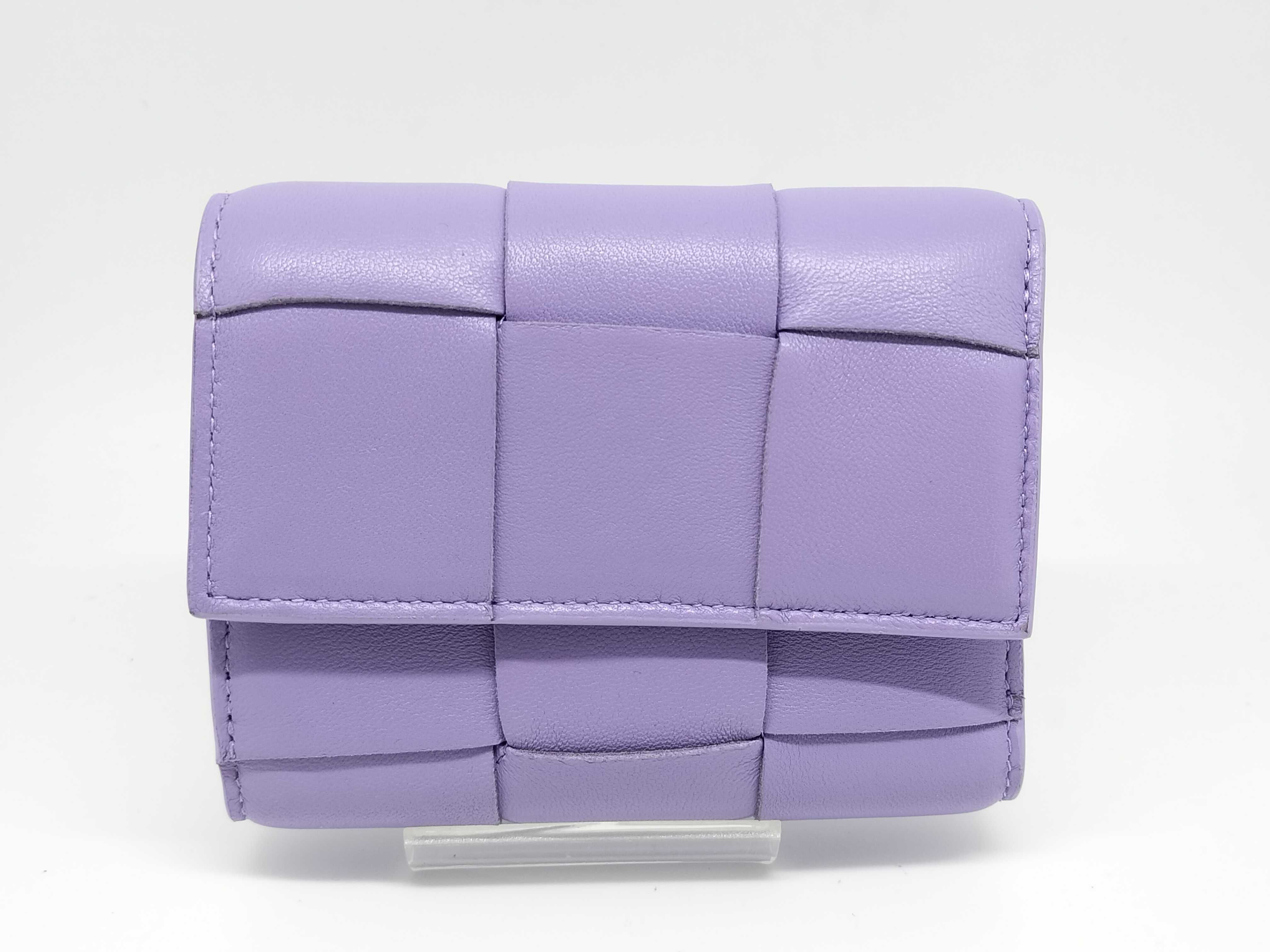 Leather Cassette Maxi Intrecciato Tri-fold Wallet