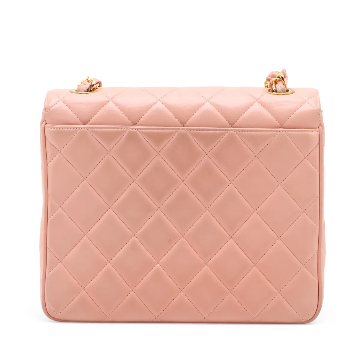 Matelassé Lambskin Single Flap Single Chain Bag, Pink with Gold Hardware, Item No. 3239302 (Serial No. 3) — view 2