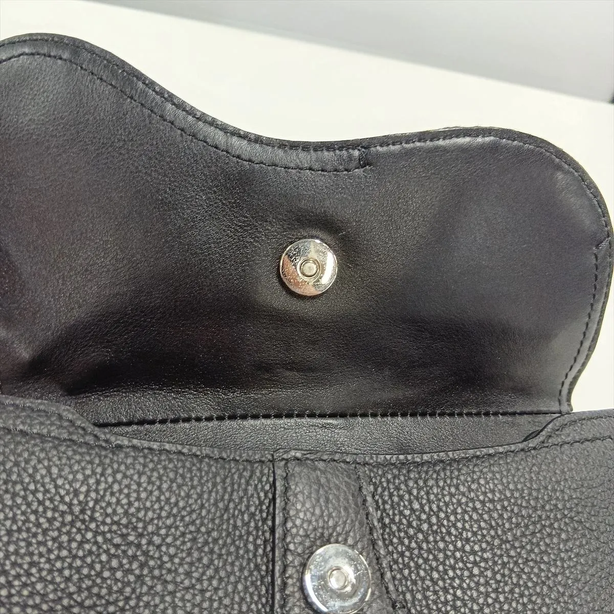 Oblique Saddle Canvas x Leather Clutch Bag, Navy x Black — view 12