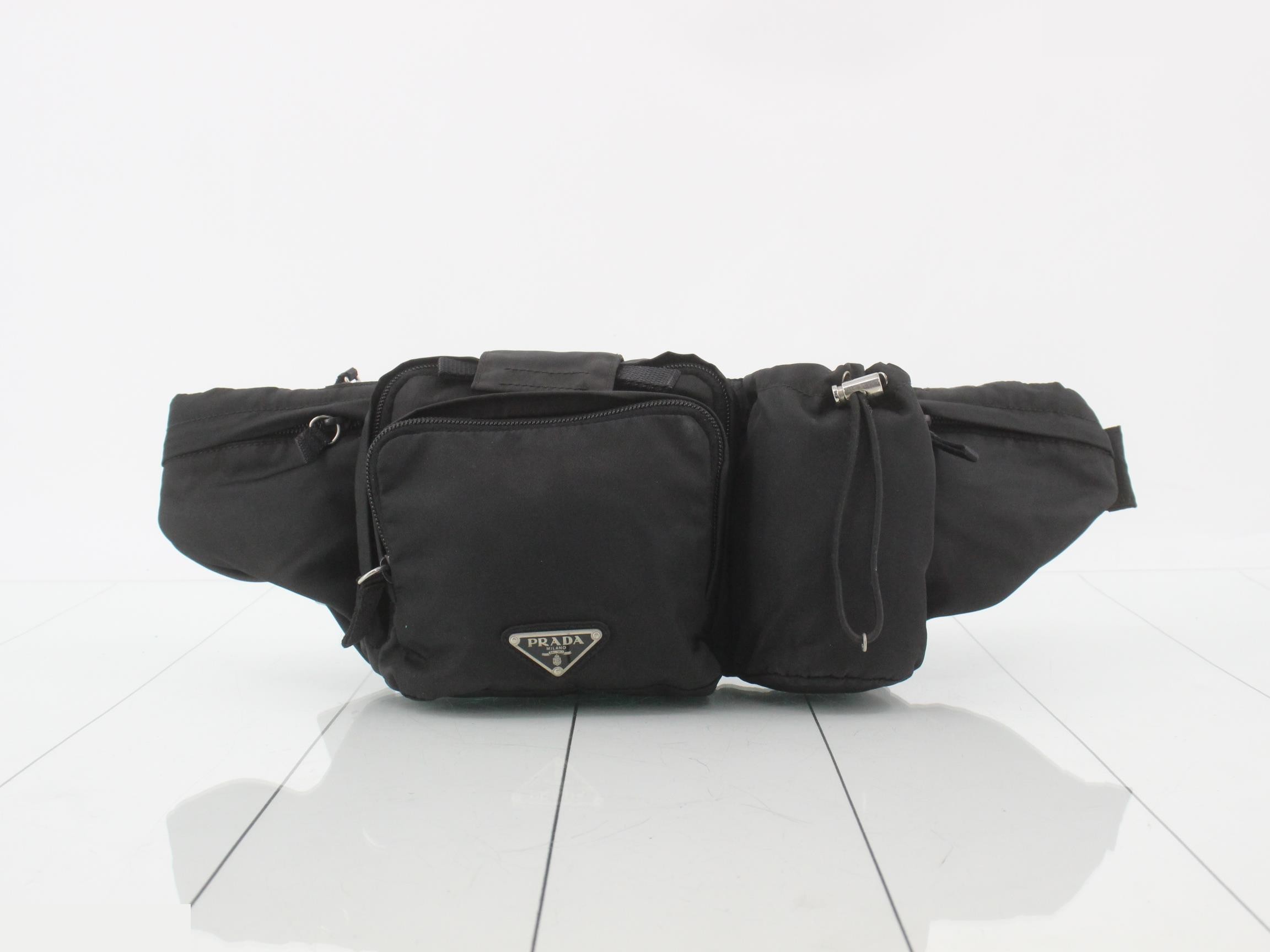 Nylon Triangle Plate Body Bag/Waist Bag, Black