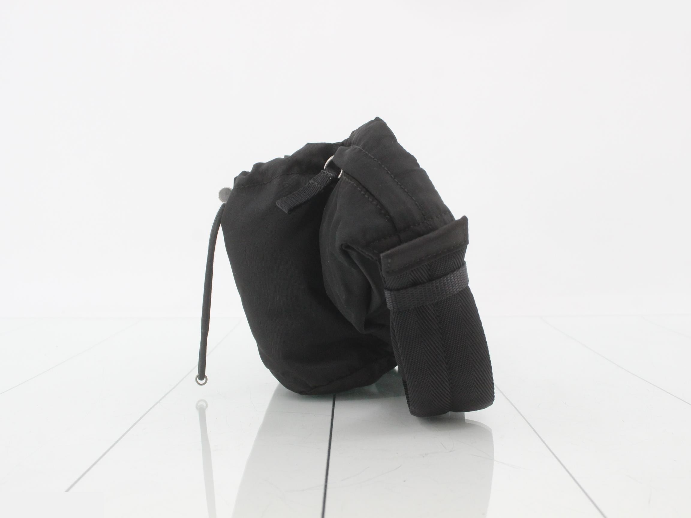 Nylon Triangle Plate Body Bag/Waist Bag, Black — view 3
