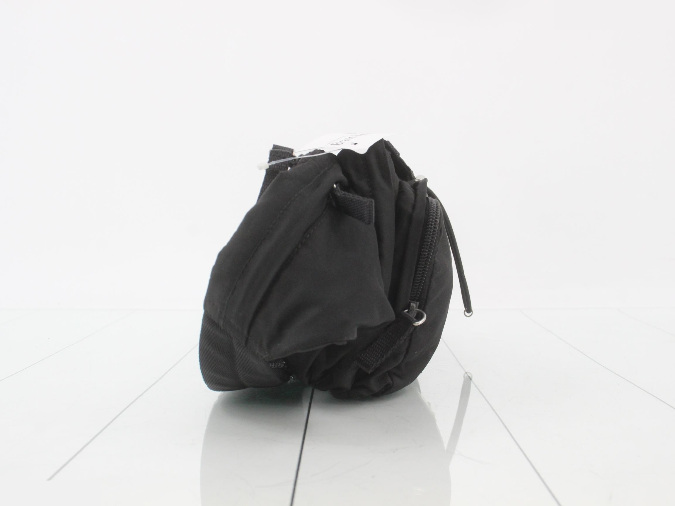 Nylon Triangle Plate Body Bag/Waist Bag, Black — view 4