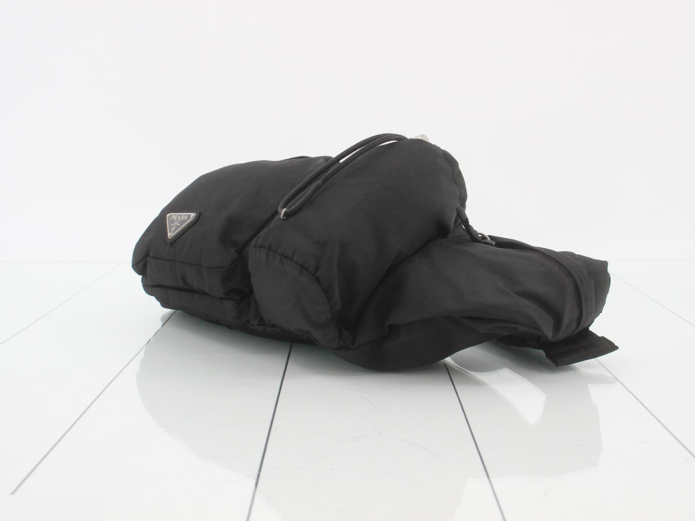 Nylon Triangle Plate Body Bag/Waist Bag, Black — view 6