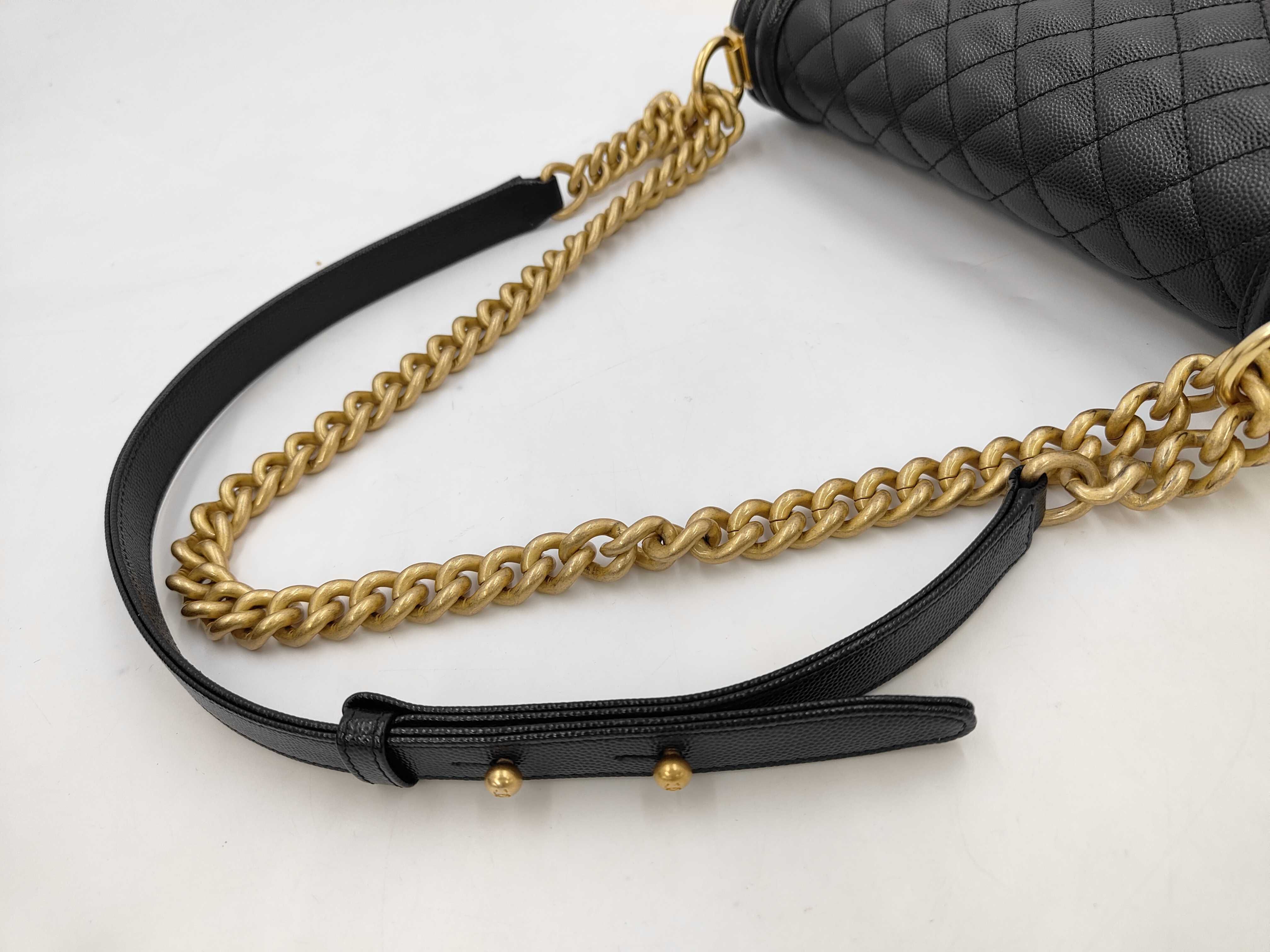Boy Chanel A67086 GAJL8KLE Chain Shoulder Bag, Calfskin, Black, Gold Hardware, Shoulder Bag — view 3