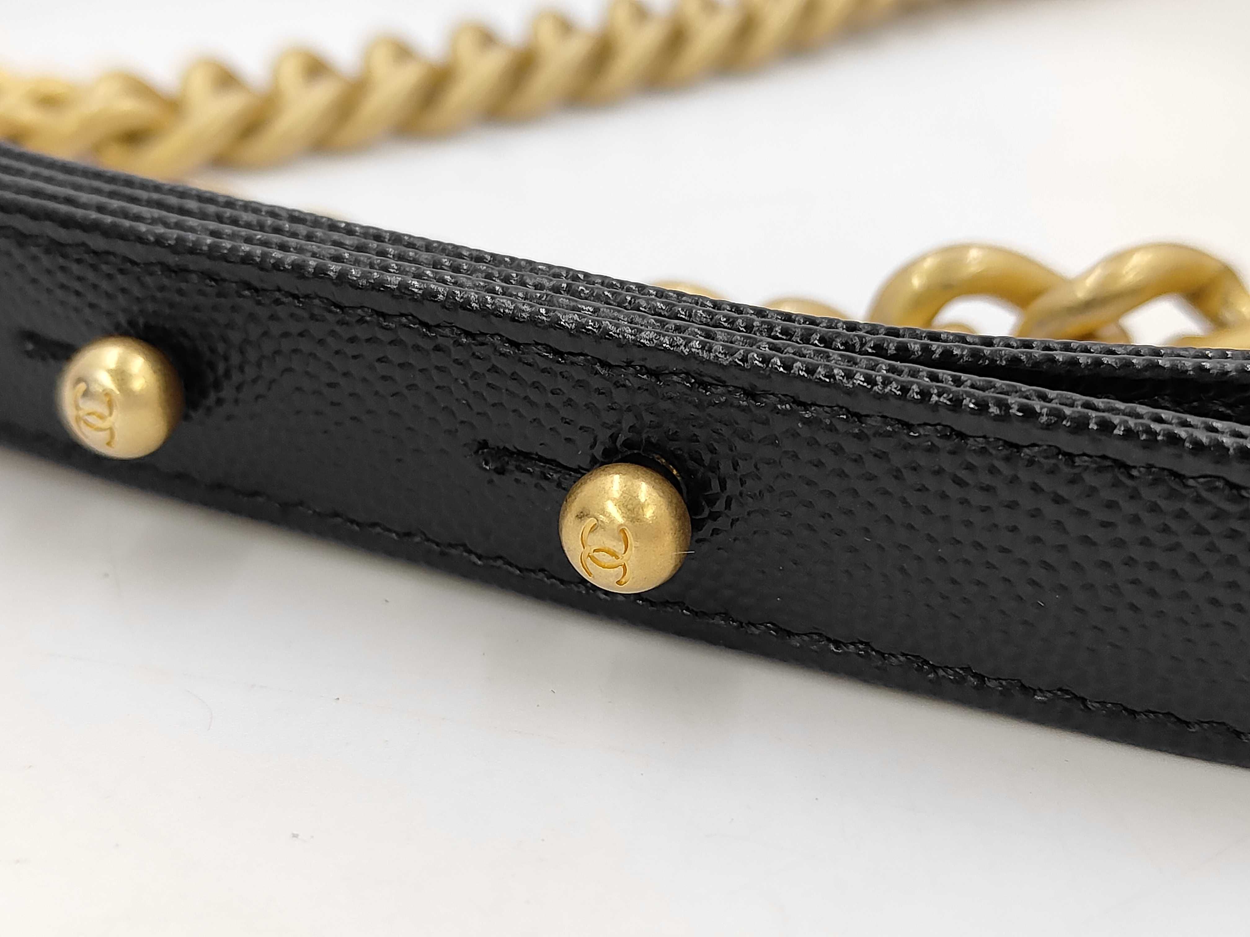Boy Chanel A67086 GAJL8KLE Chain Shoulder Bag, Calfskin, Black, Gold Hardware, Shoulder Bag — view 4