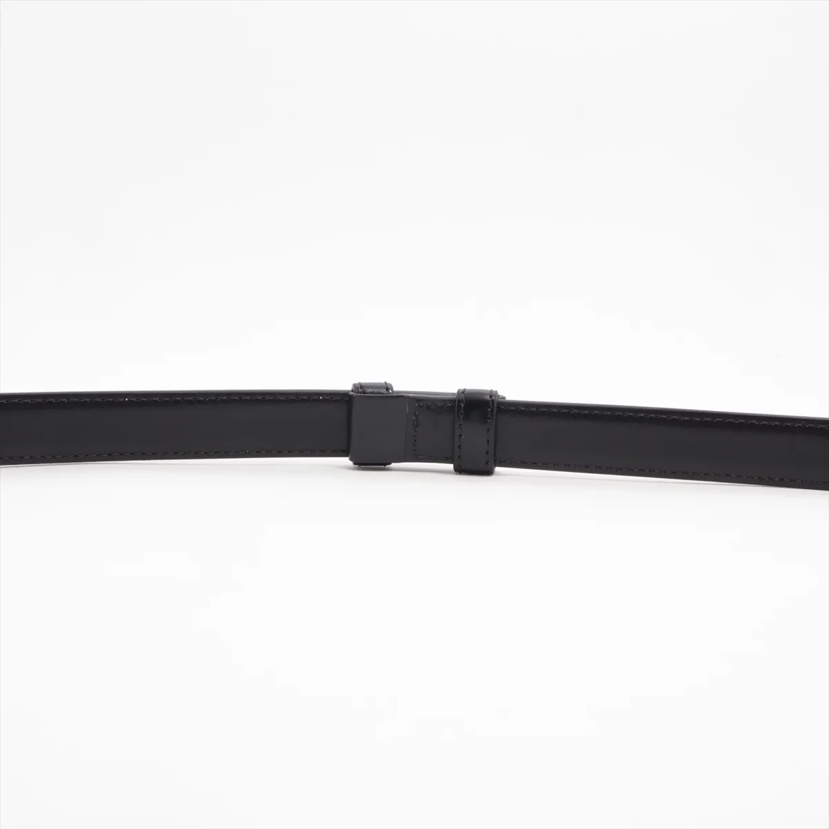 Triomphe Belt U Leather x GP Black x Gold. Shows signs of wear: — view 4