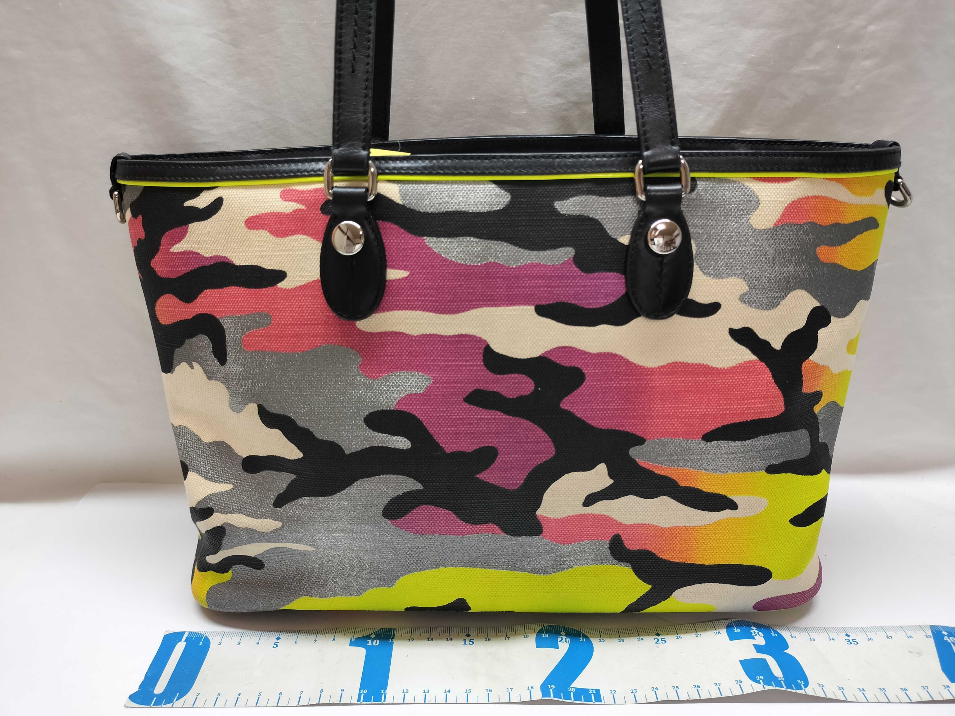 Multicolor Camouflage Coated Canvas Tote Bag — view 2