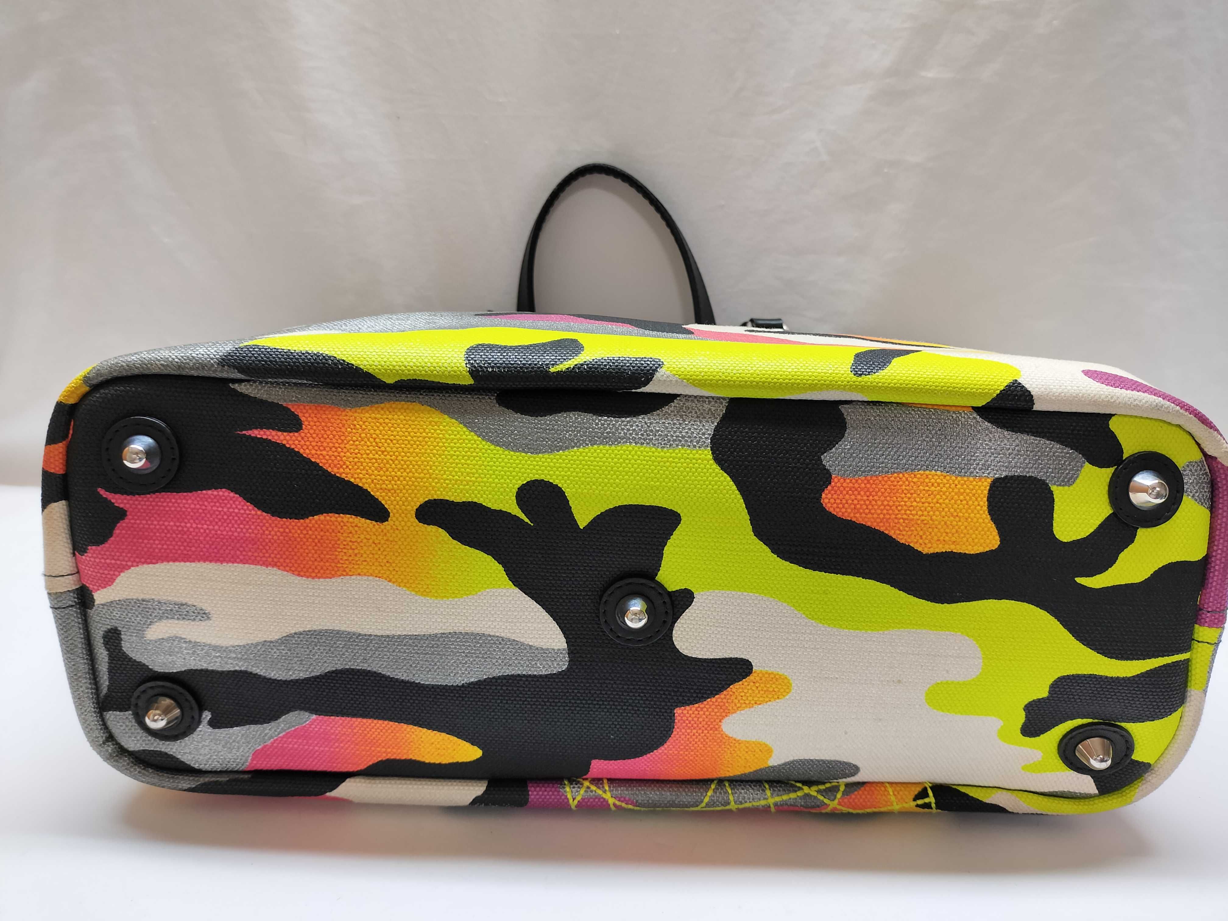 Multicolor Camouflage Coated Canvas Tote Bag — view 3