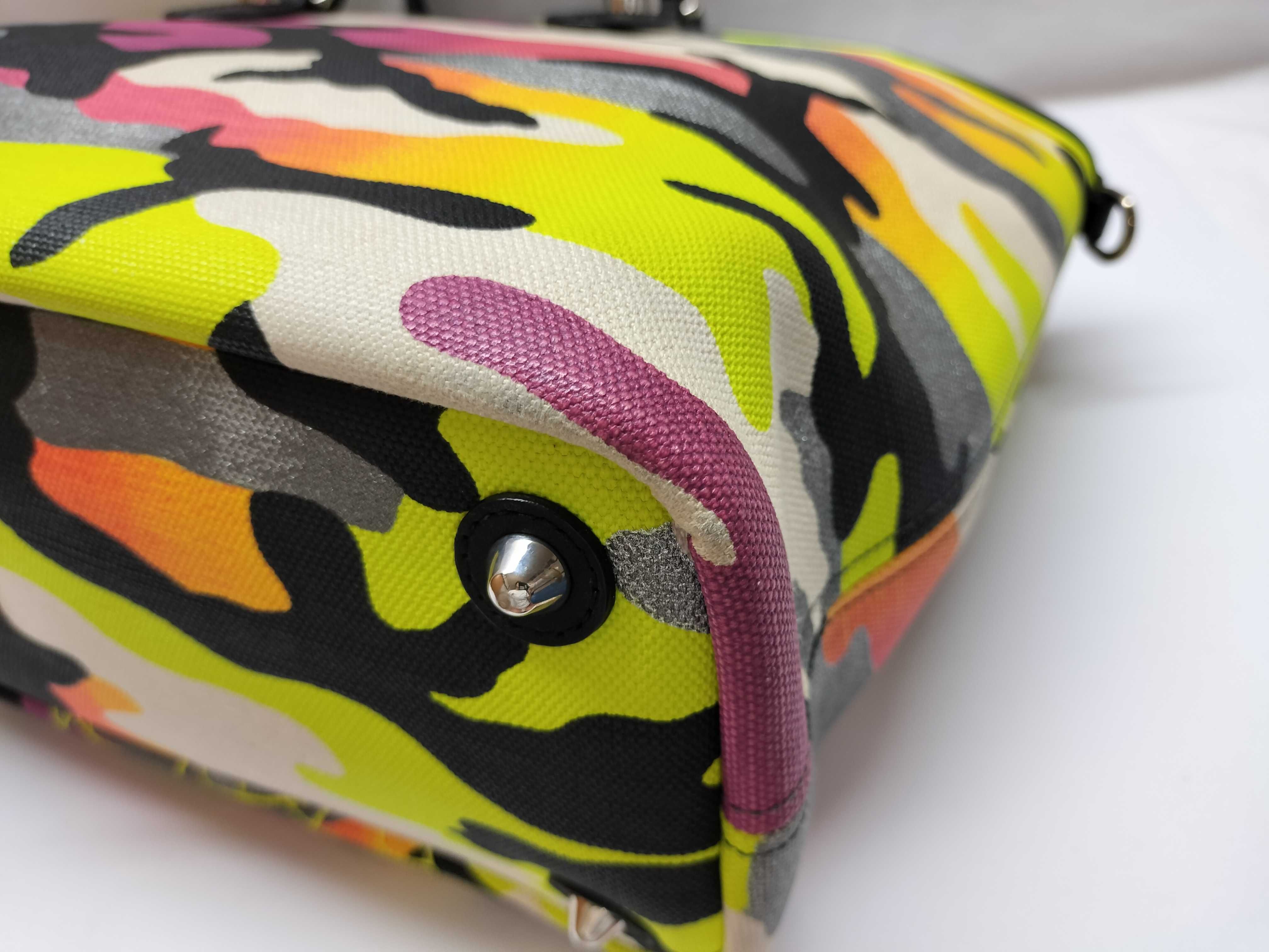 Multicolor Camouflage Coated Canvas Tote Bag — view 4
