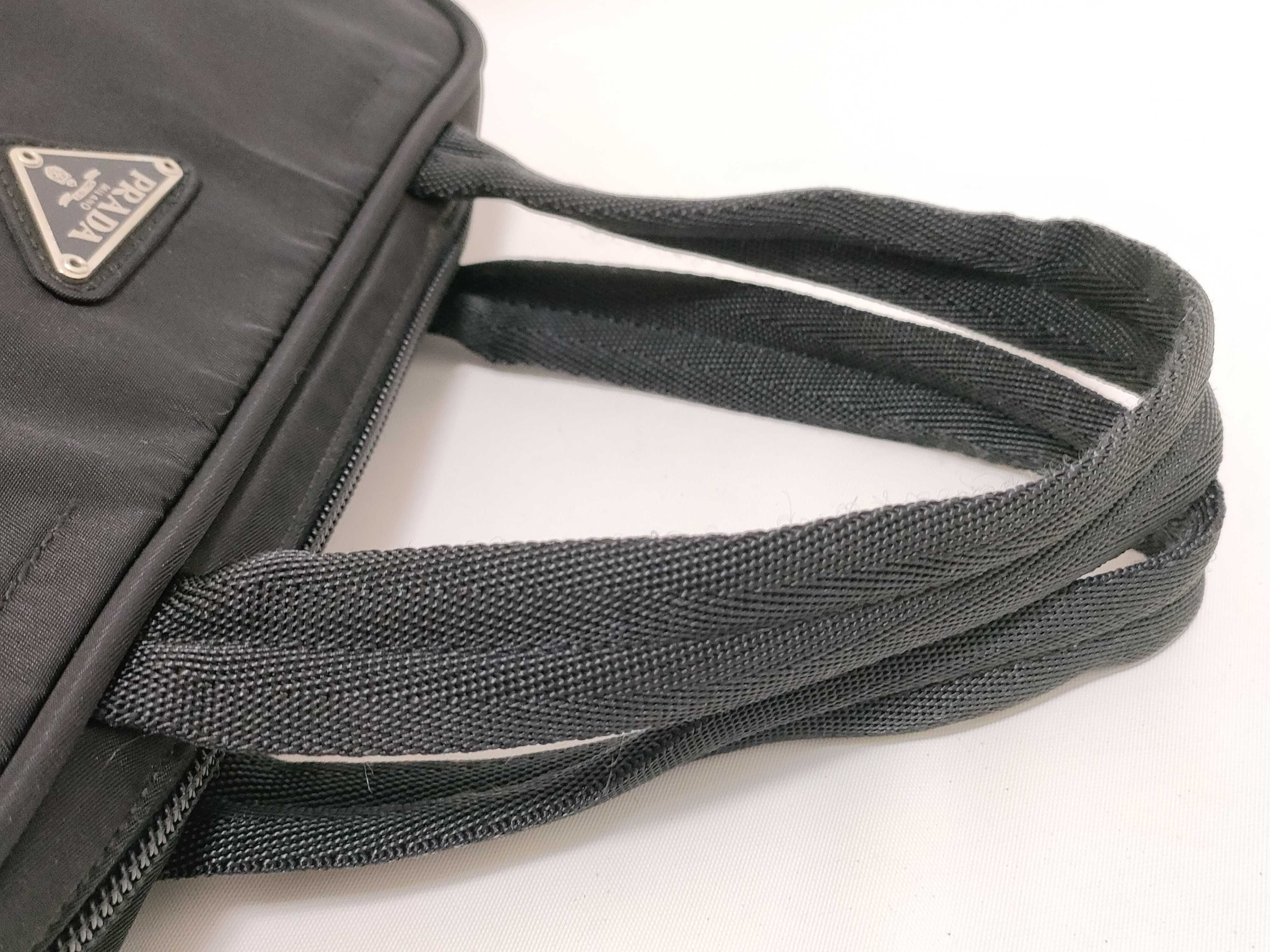 nylon handbag, black nylon, with clochette, guarantee card, and padlock. — view 3