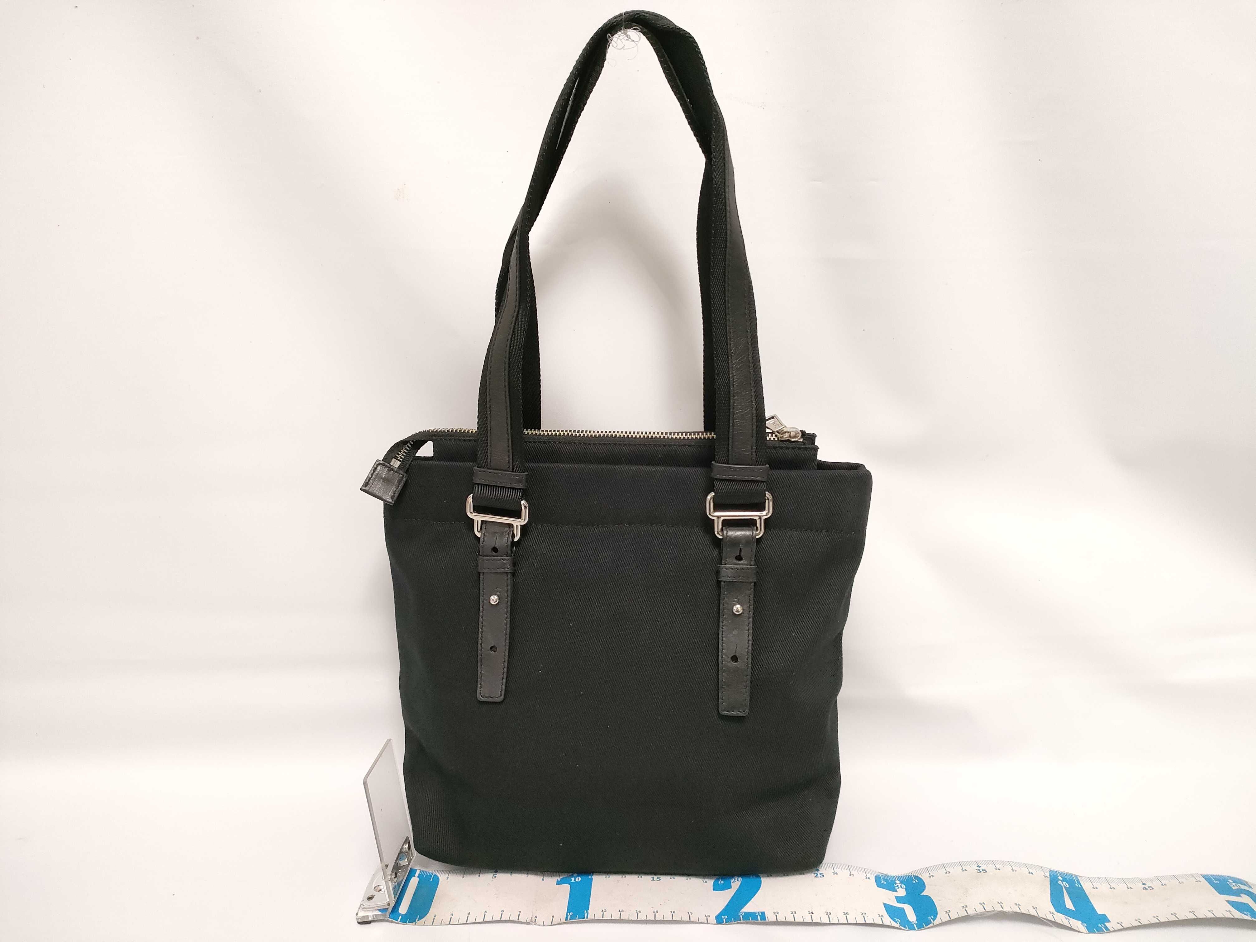 Kahala YSL Canvas Satin Lined Black Tote Bag with Dust Bag — view 2