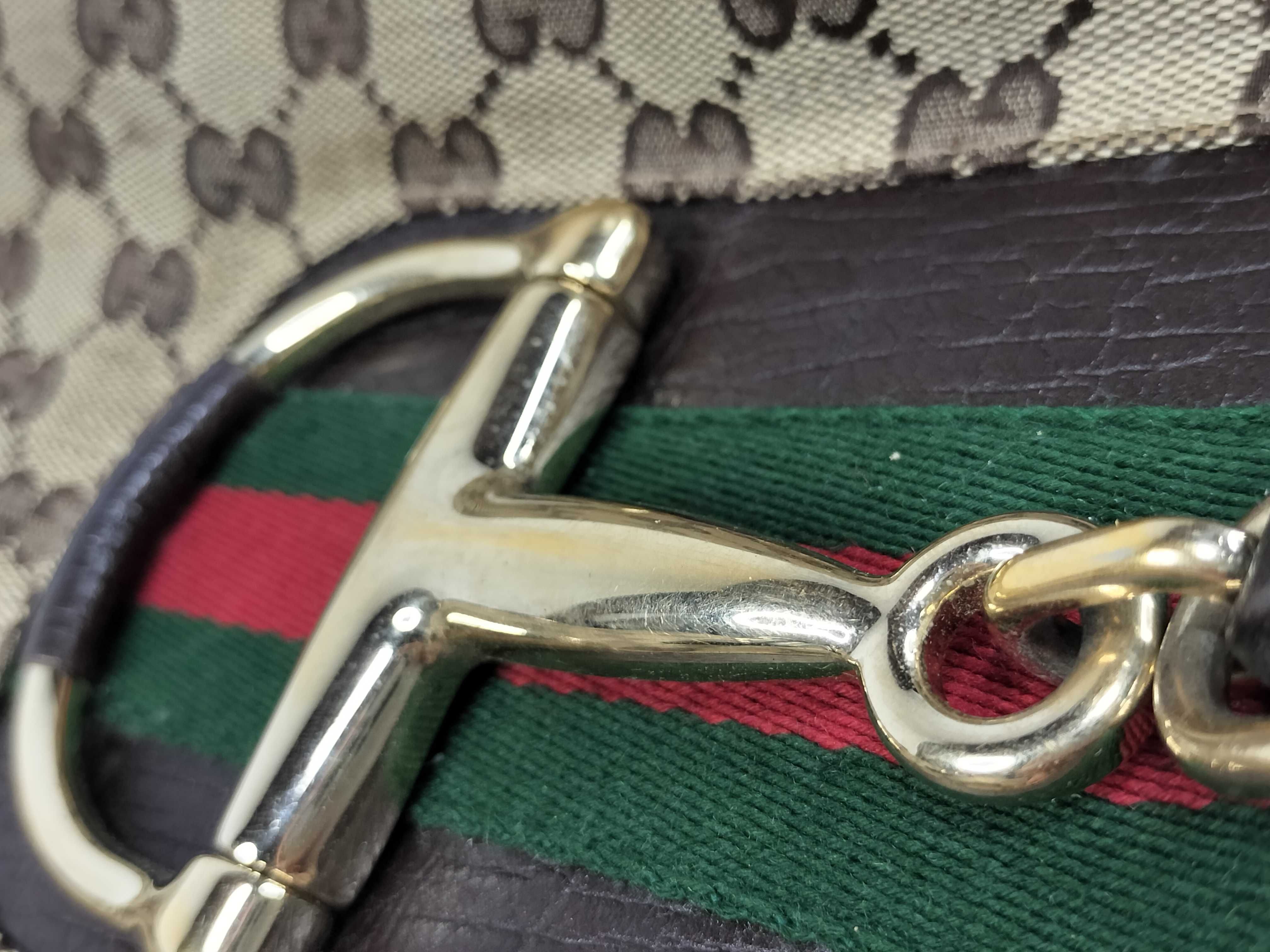 GG Canvas Gucci Horsebit Sherry Line Canvas Leather Tote Bag — view 13