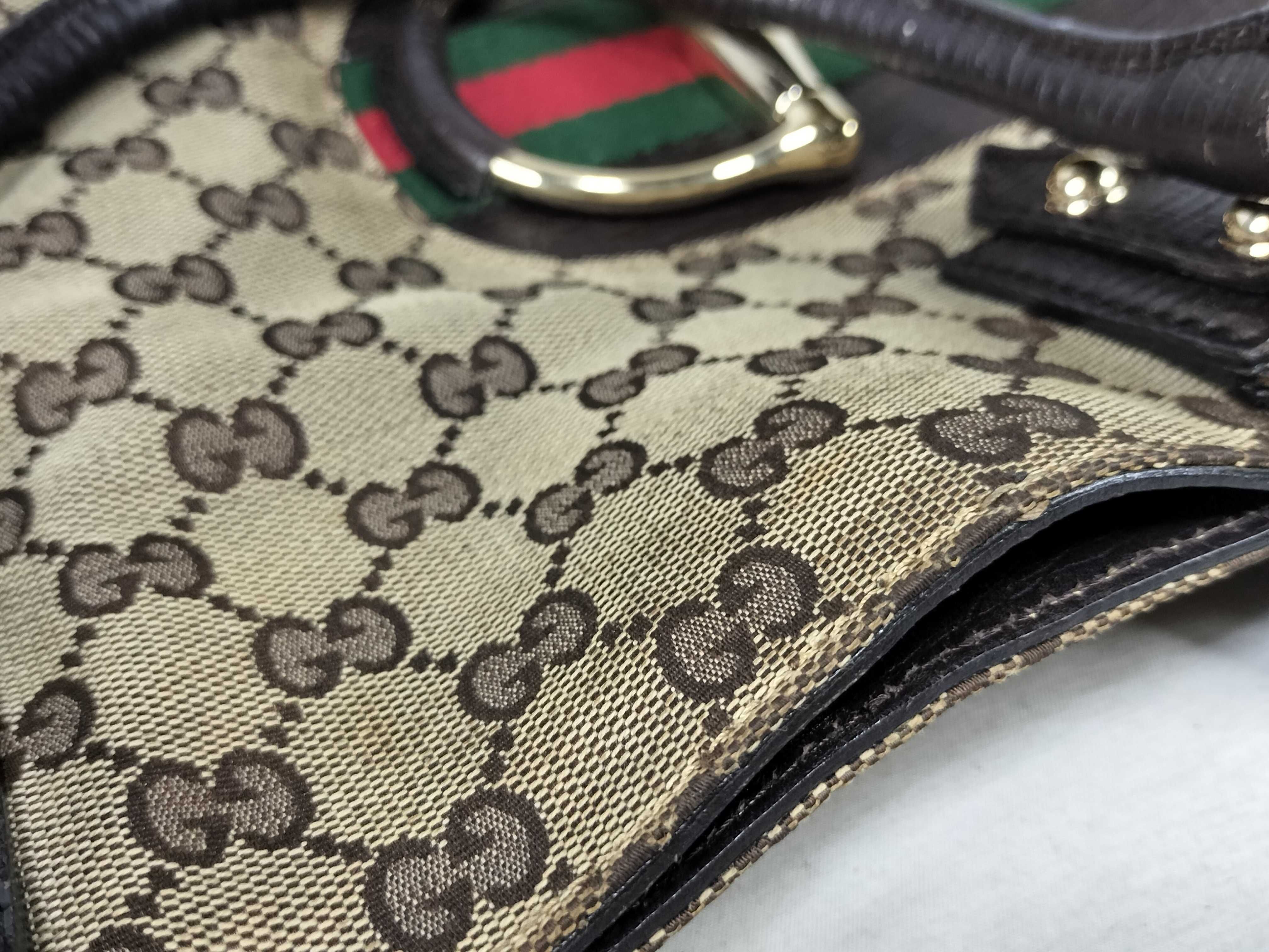 GG Canvas Gucci Horsebit Sherry Line Canvas Leather Tote Bag — view 15