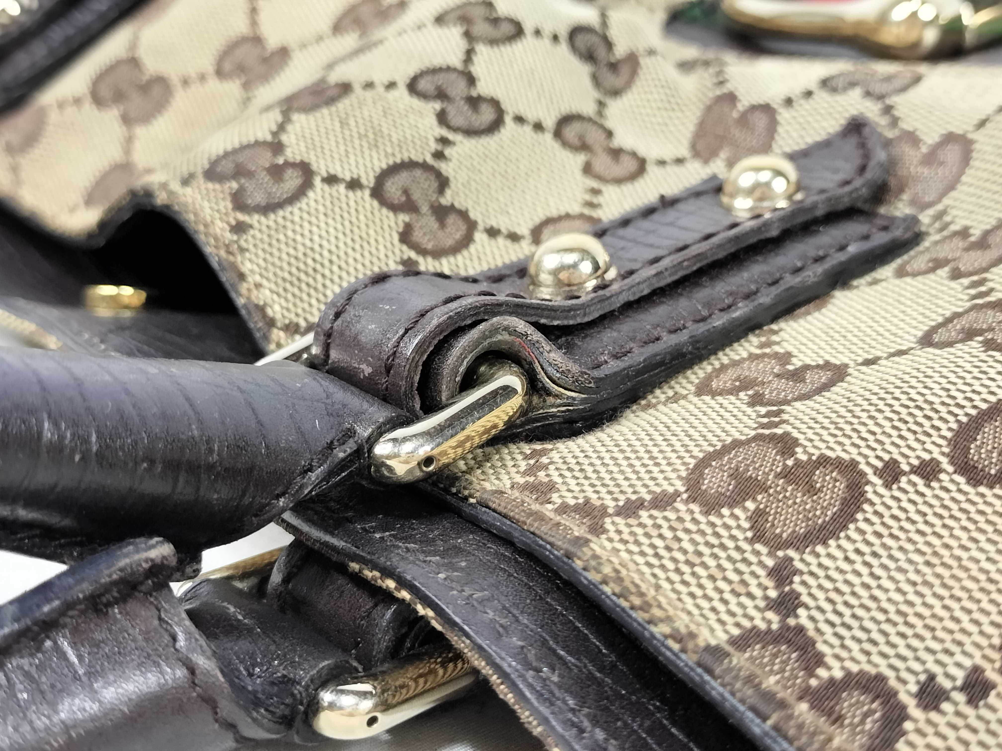 GG Canvas Gucci Horsebit Sherry Line Canvas Leather Tote Bag — view 5