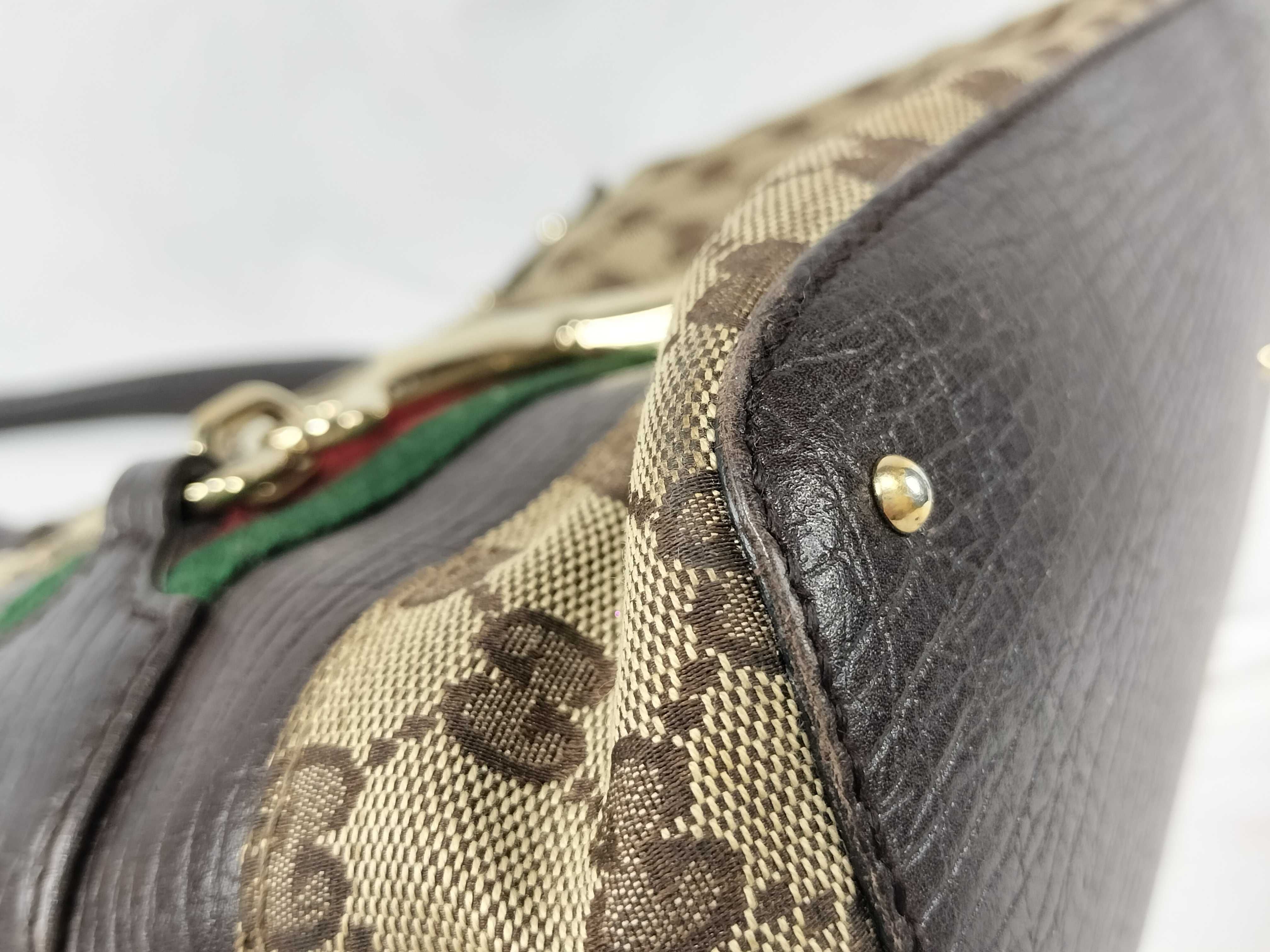 GG Canvas Gucci Horsebit Sherry Line Canvas Leather Tote Bag — view 6