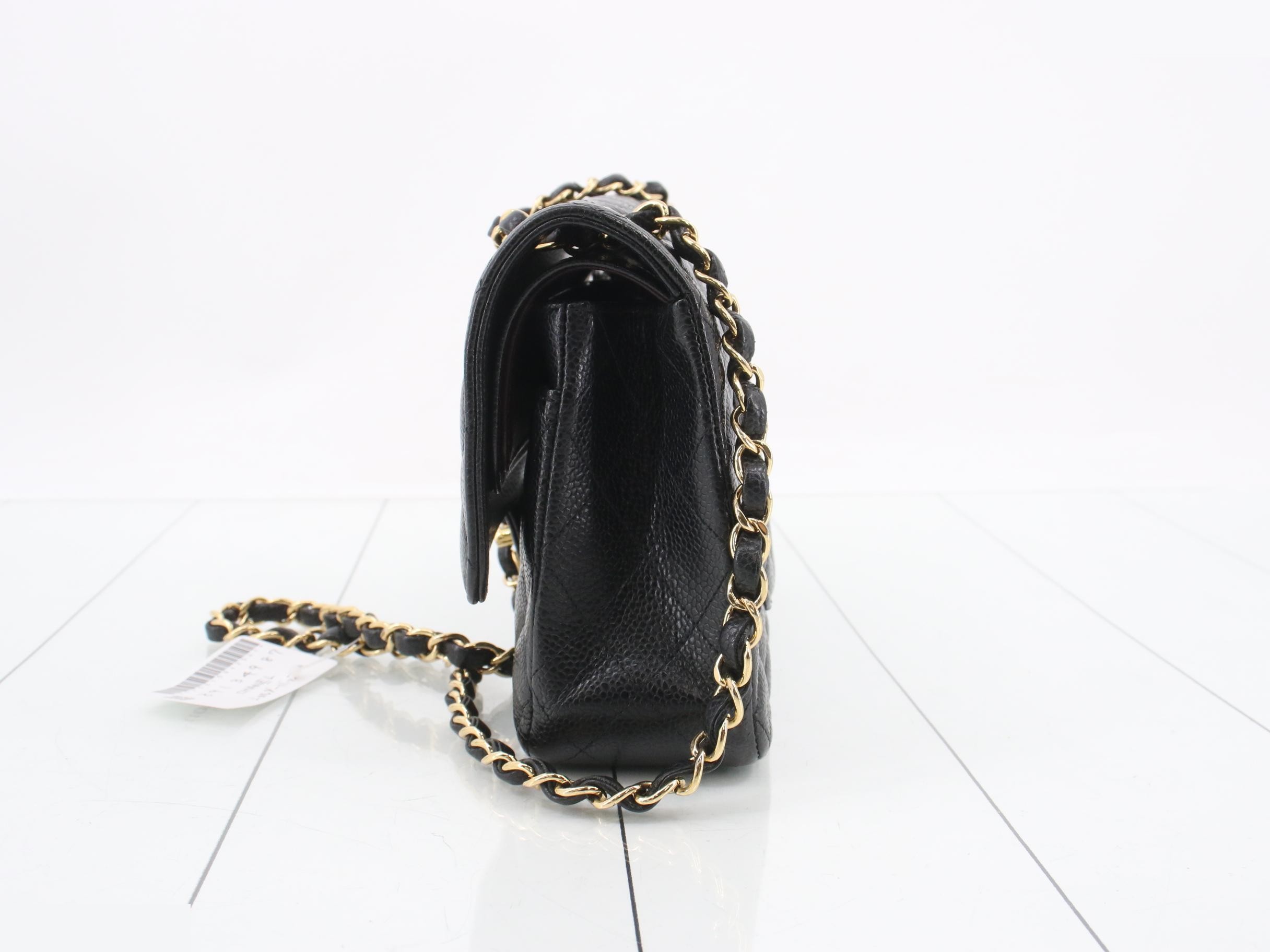 Matelassé Double Flap Caviar Leather Chain Shoulder Bag (Random Serial Number) — view 3