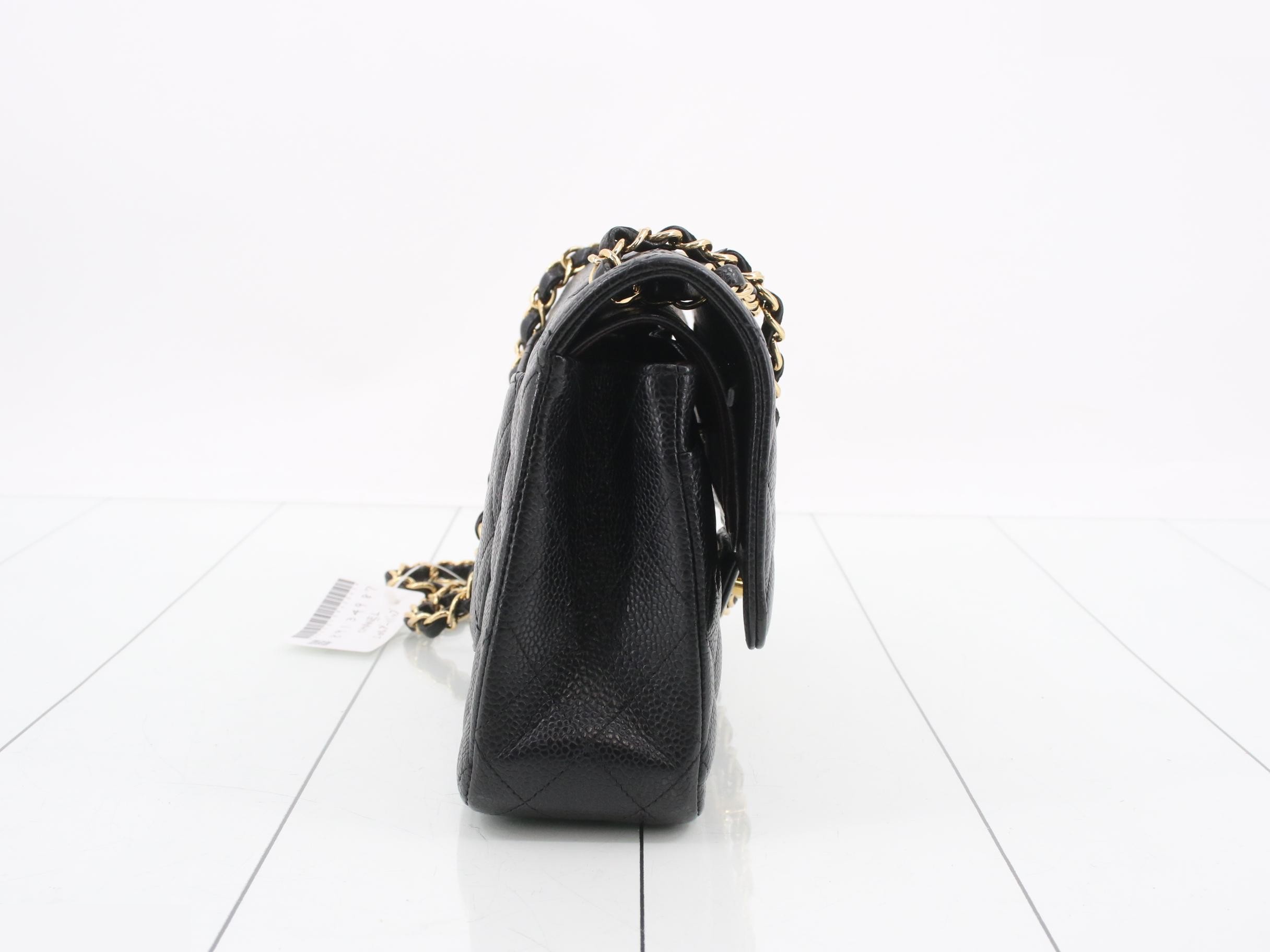 Matelassé Double Flap Caviar Leather Chain Shoulder Bag (Random Serial Number) — view 4