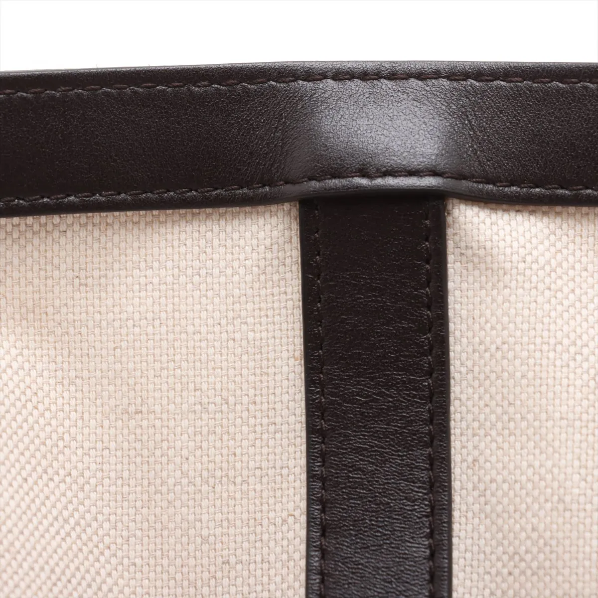 Flip Flap Canvas x Leather Tote Bag White x Brown — view 11