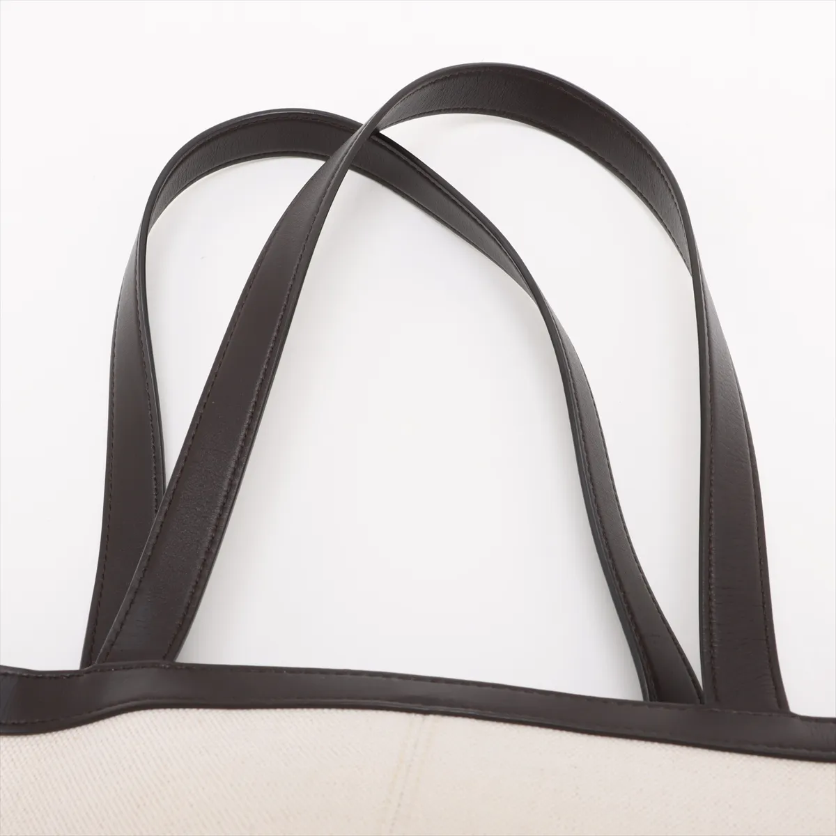 Flip Flap Canvas x Leather Tote Bag White x Brown — view 5