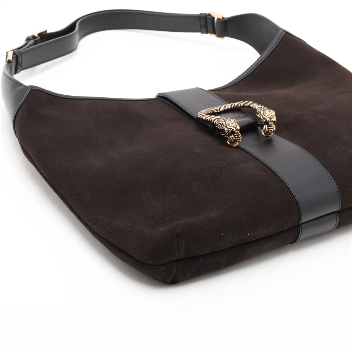 Dionysus Suede and Leather Shoulder Bag, Brown — view 4