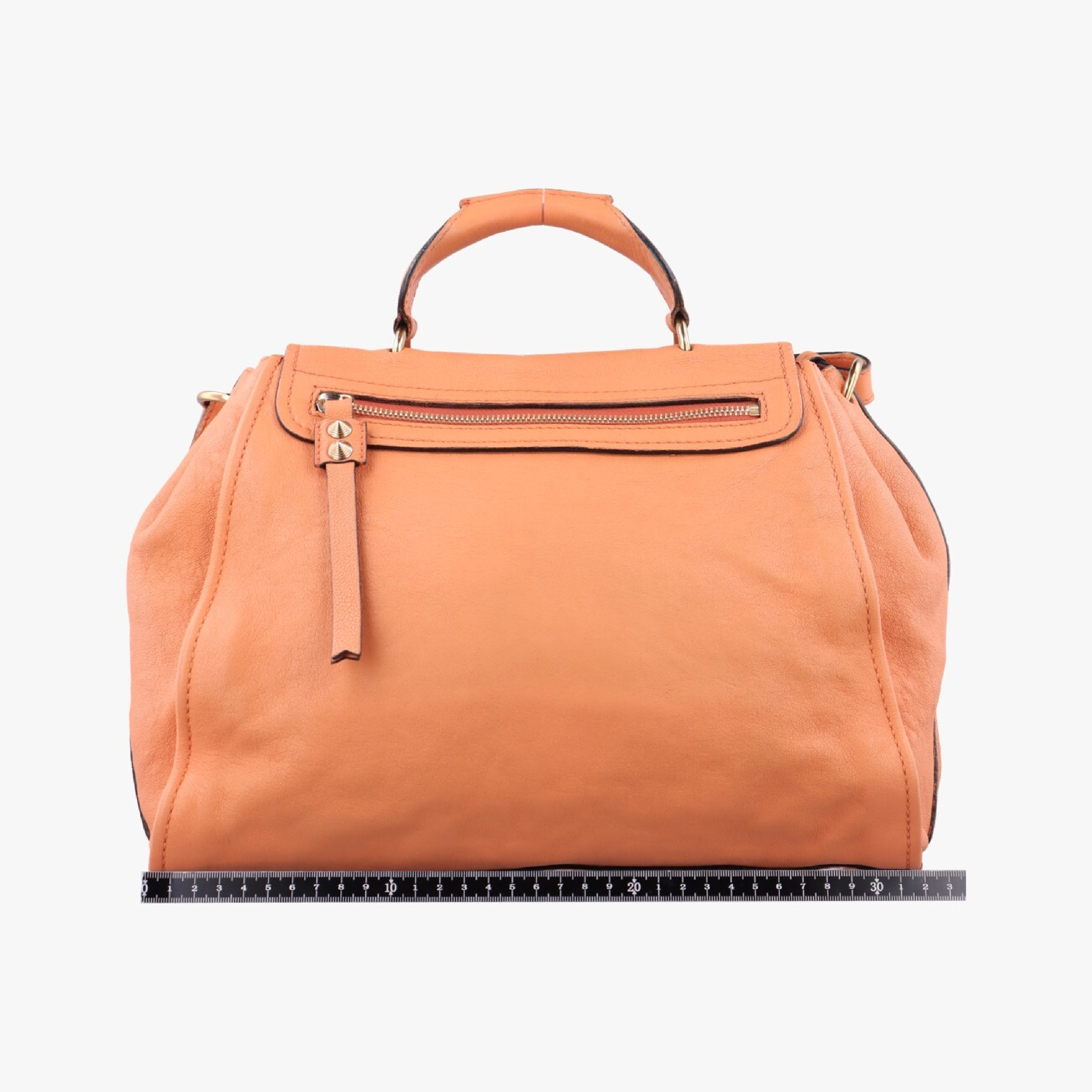 Elsie Orange Leather Shoulder Bag — view 2