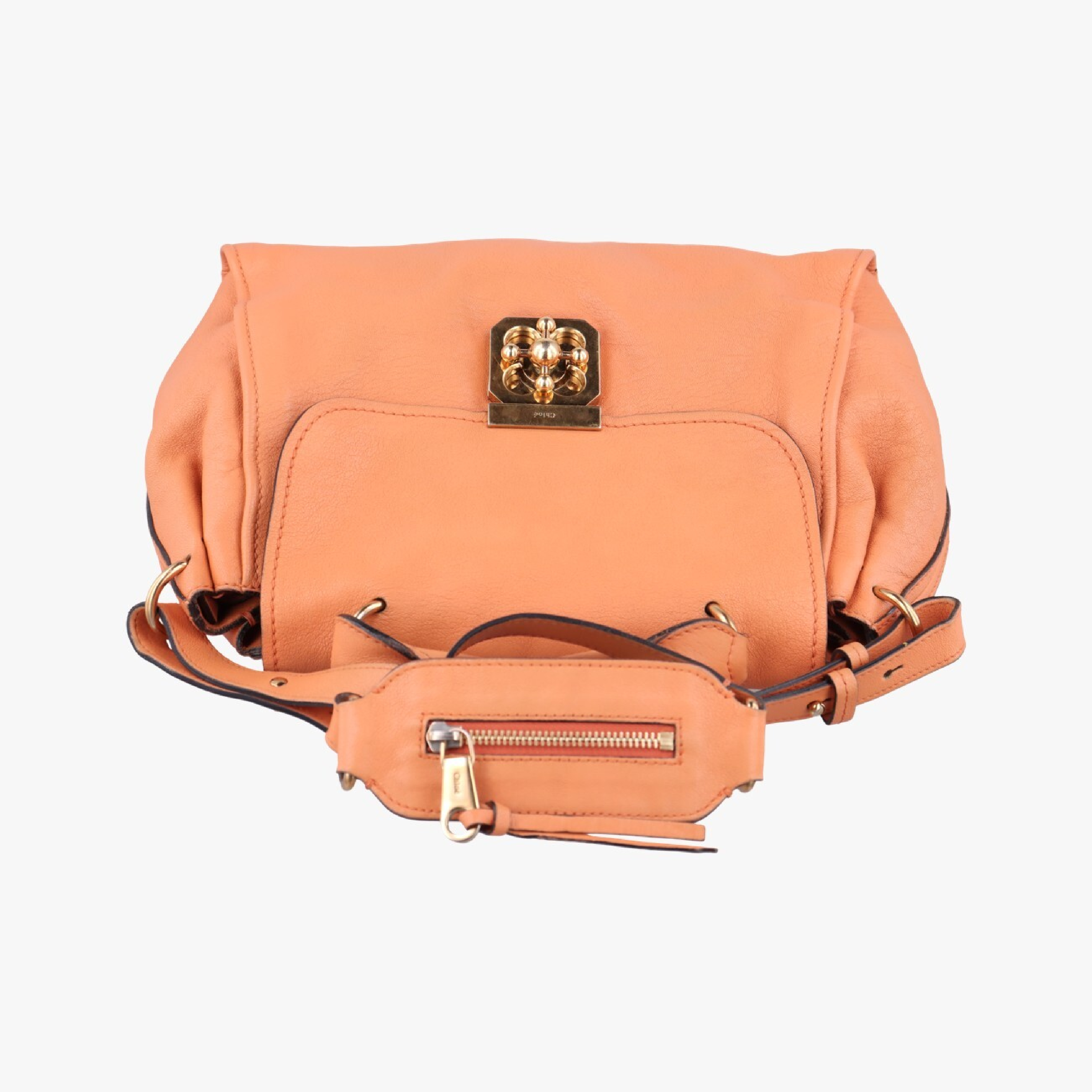 Elsie Orange Leather Shoulder Bag — view 5