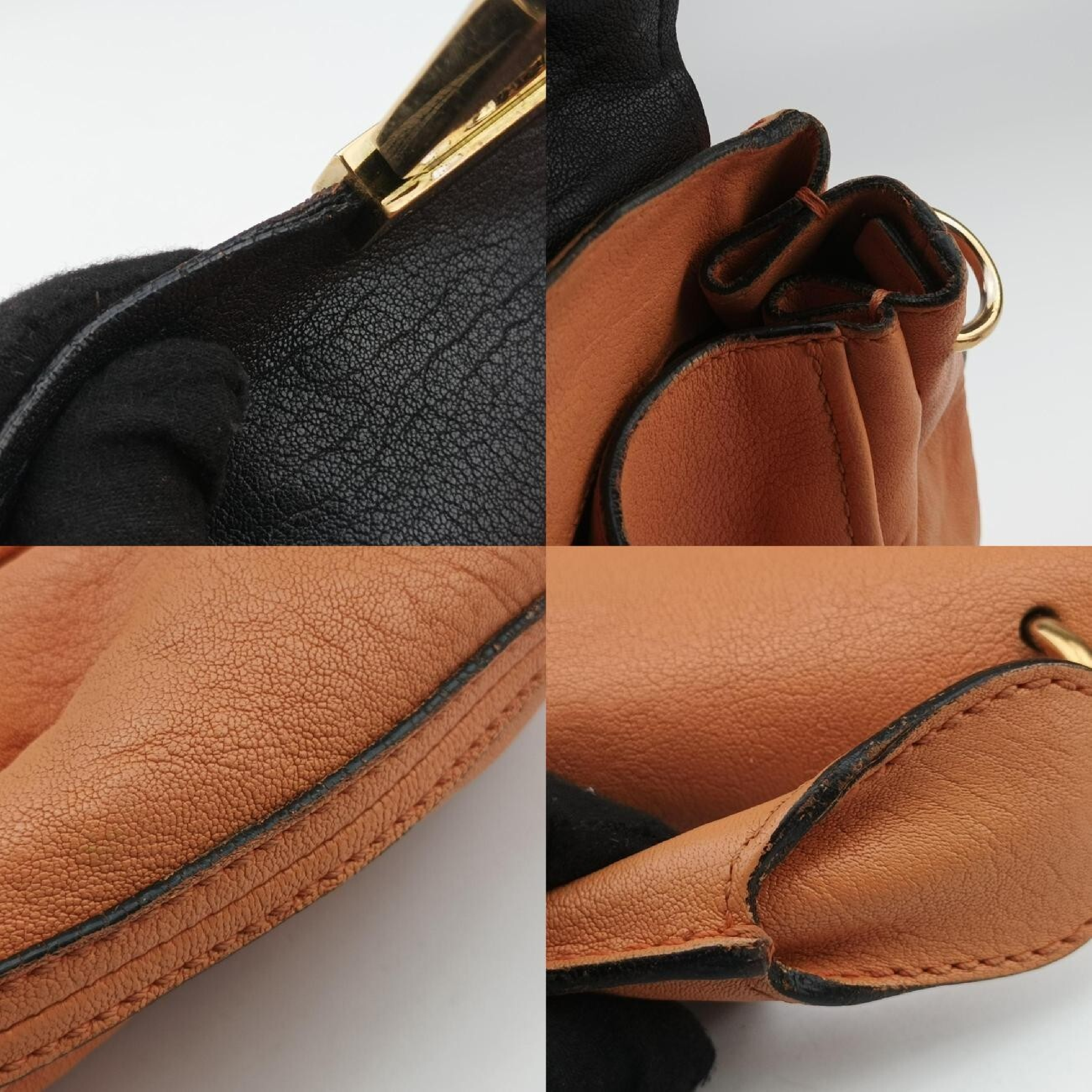 Elsie Orange Leather Shoulder Bag — view 9