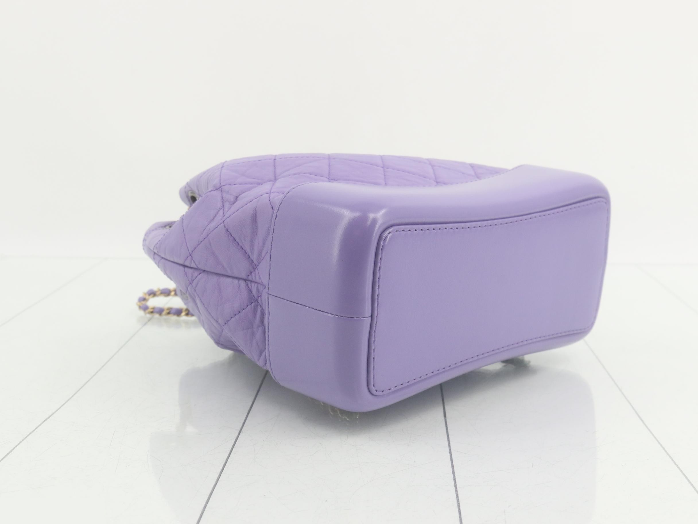 Leather purple drawstring bag backpack — view 5