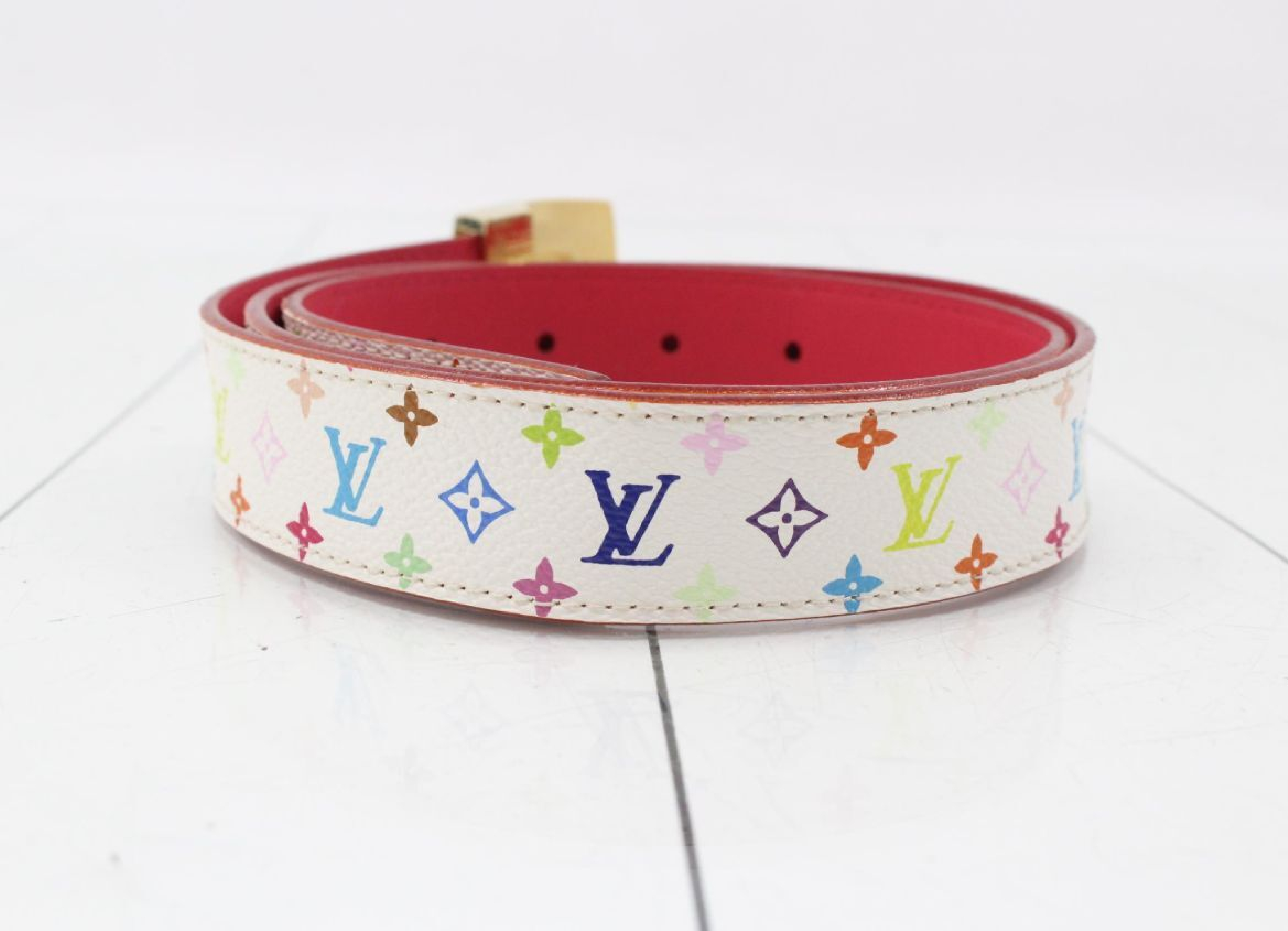 Ceinture Carrée Multicolor Blanc M9682 34/85 Belt — view 2