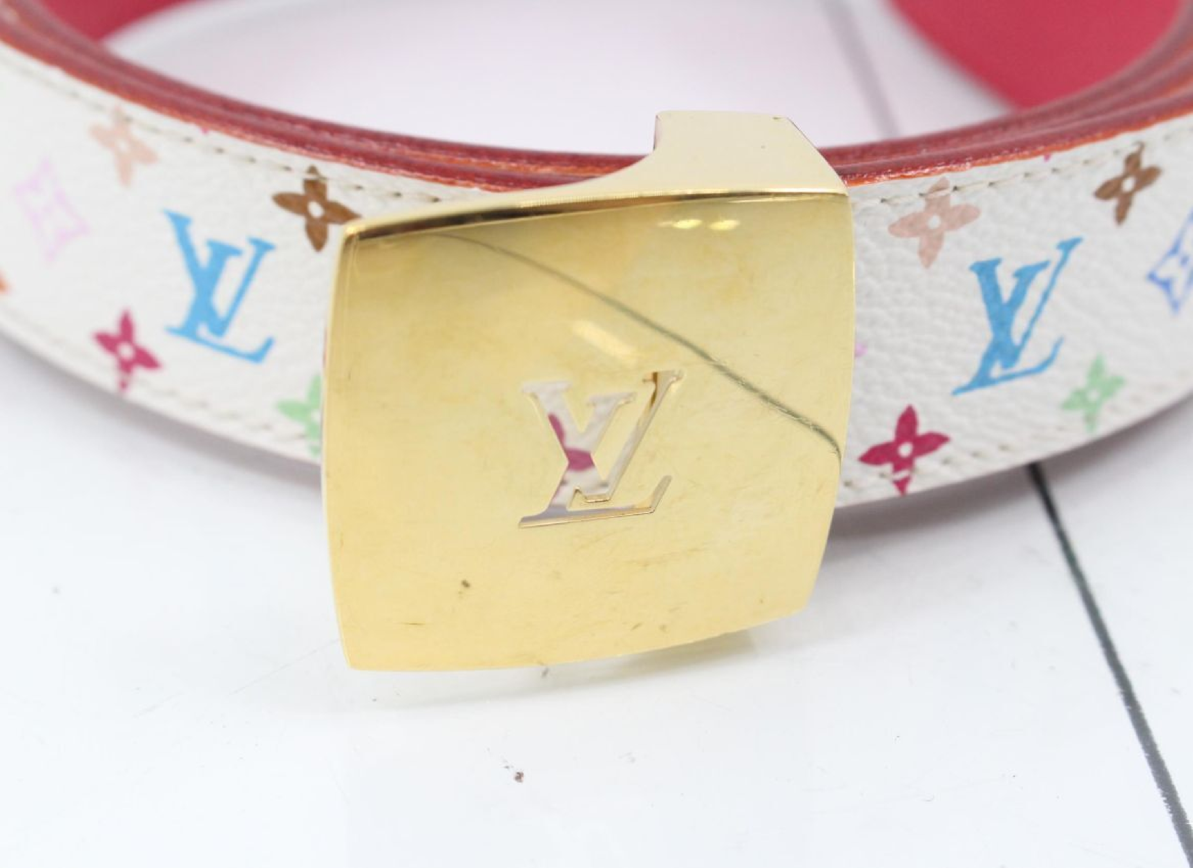 Ceinture Carrée Multicolor Blanc M9682 34/85 Belt — view 3